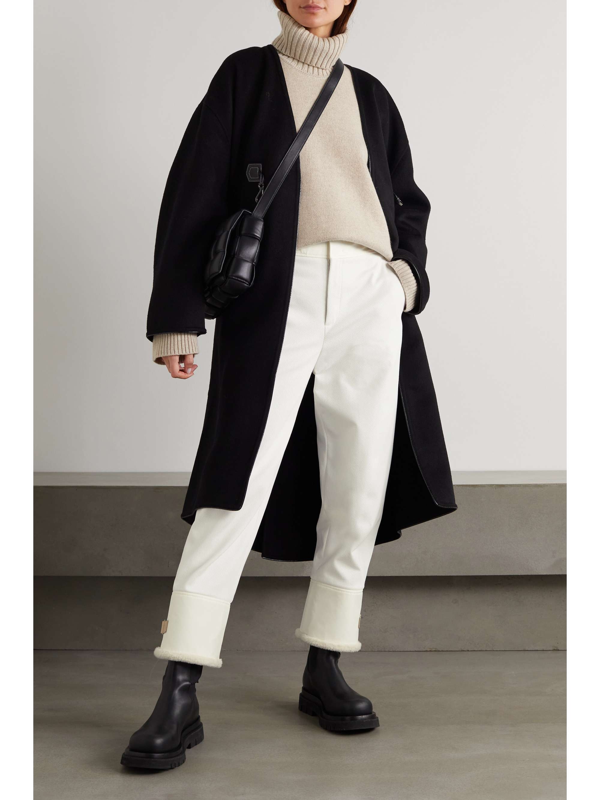 Andes faux shearling-lined cotton-blend twill straight-leg pants view