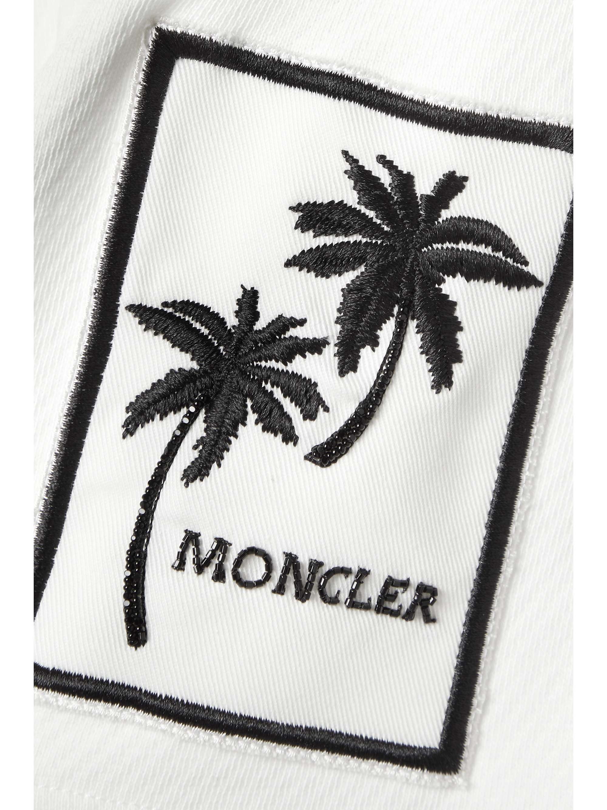 Embellished appliquéd cotton-jersey shorts view