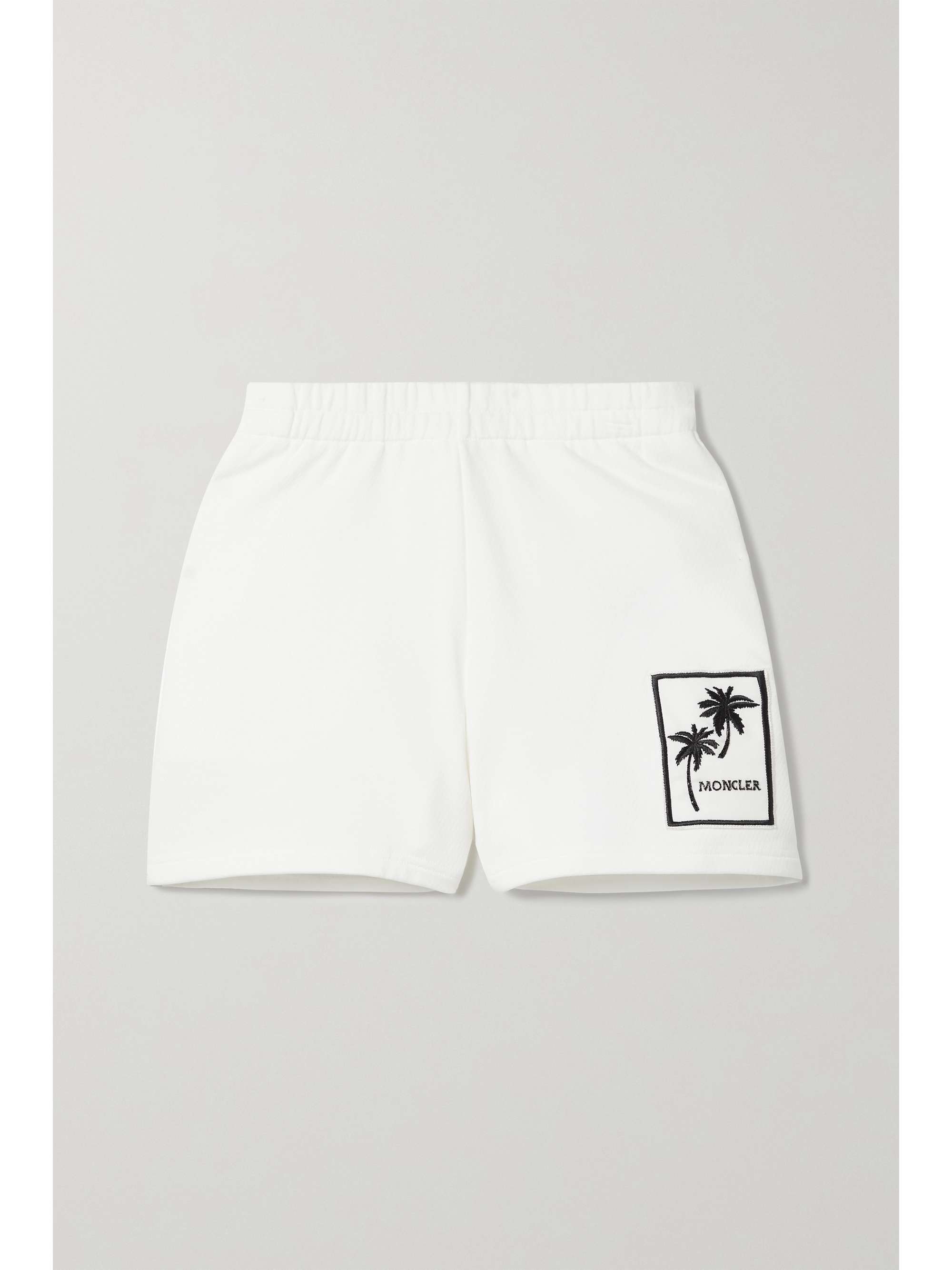 Embellished appliquéd cotton-jersey shorts view
