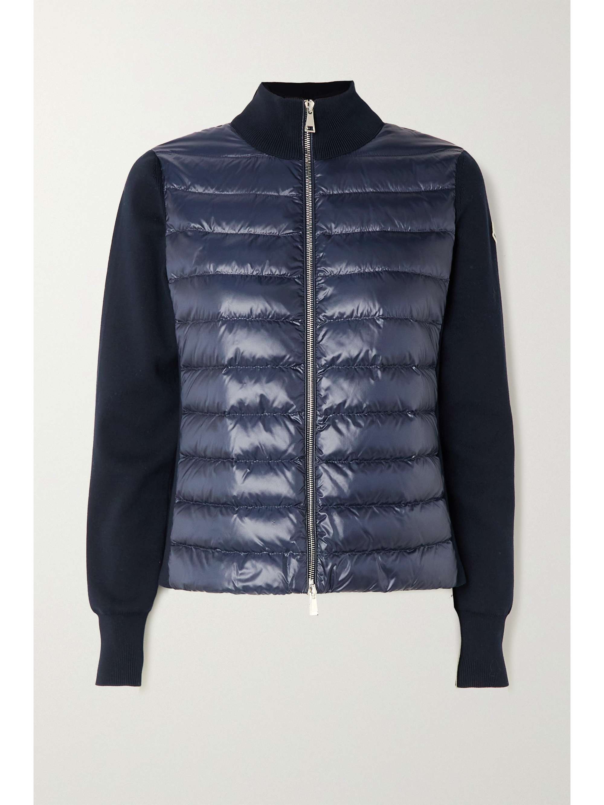 Padded quilted shell and cotton-jersey down jacket view