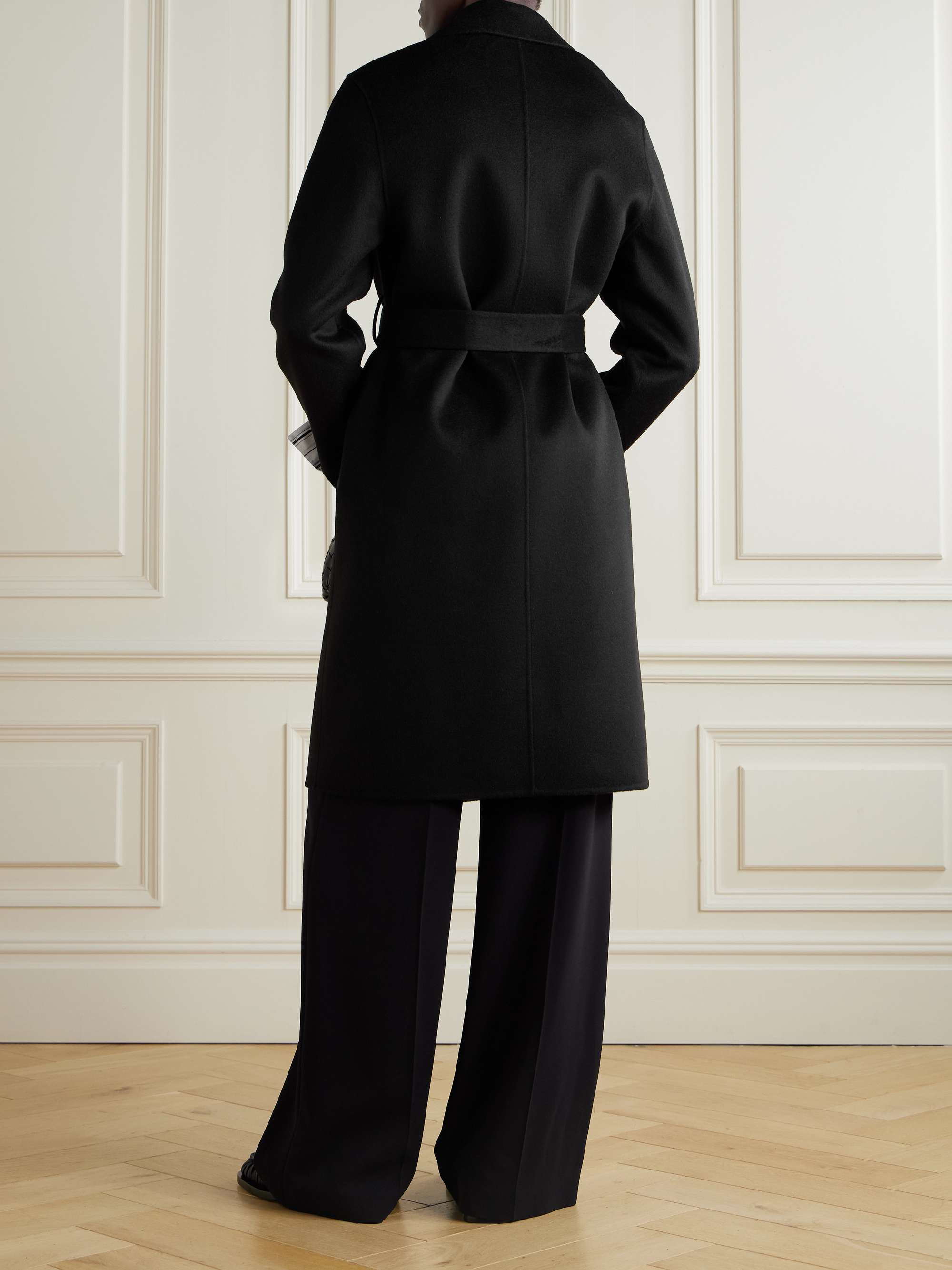 Cenda belted wool and cashmere-blend coat view