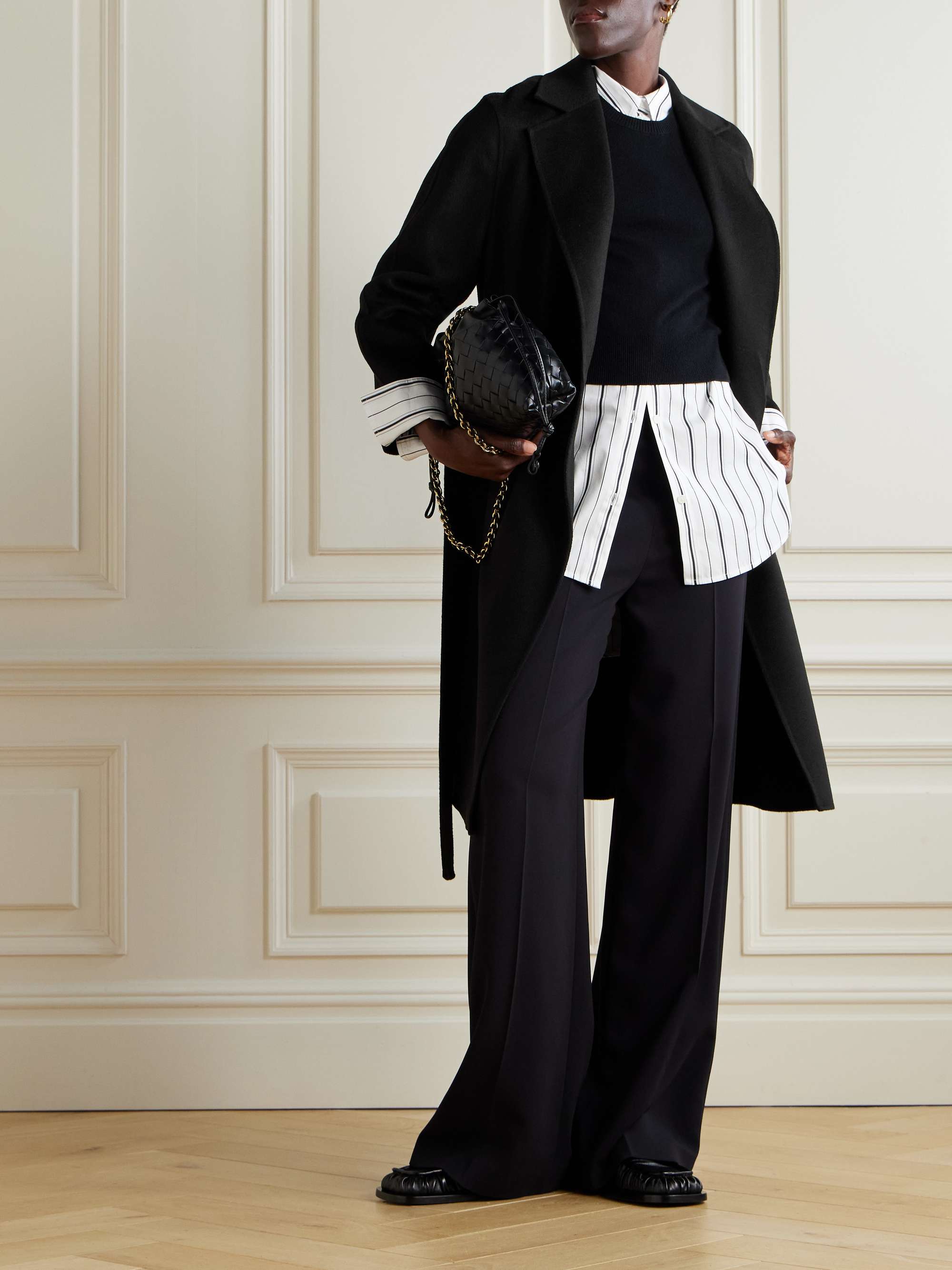 Cenda belted wool and cashmere-blend coat view
