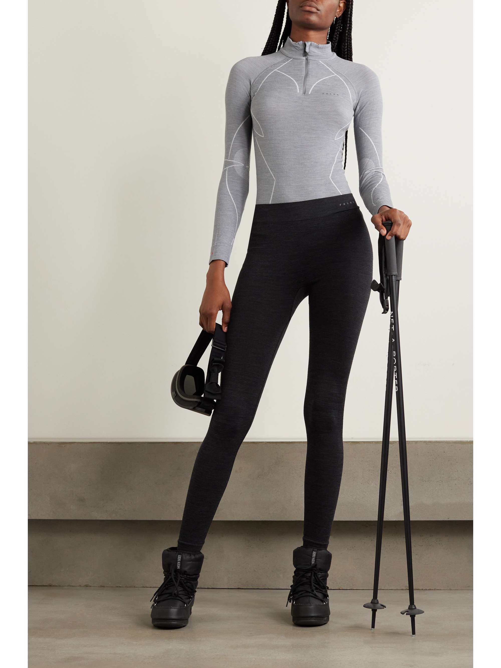 Technical stretch wool-blend leggings view
