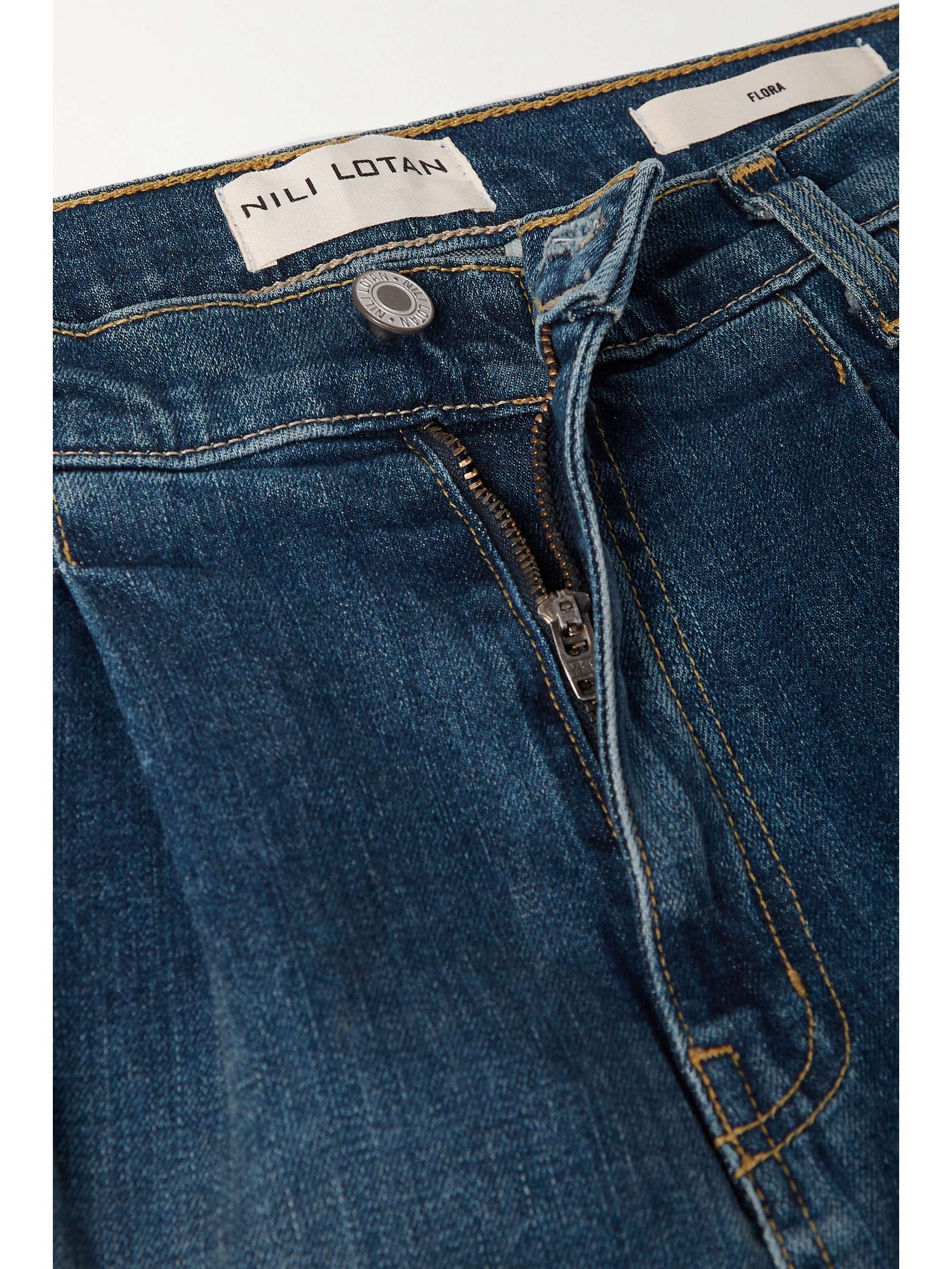 Flora pleated high-rise wide-leg jeans view