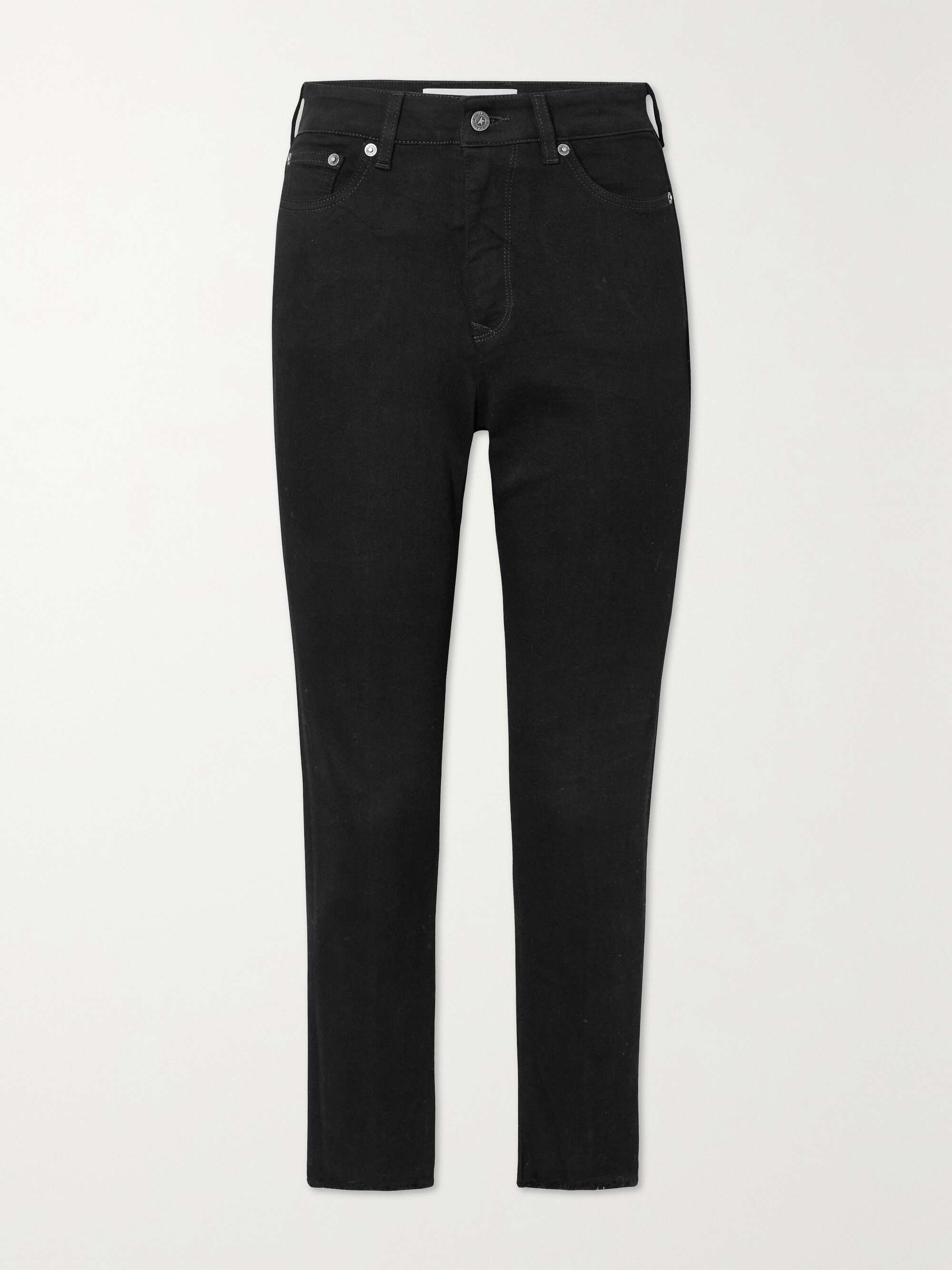 Frayed high-rise skinny jeans view