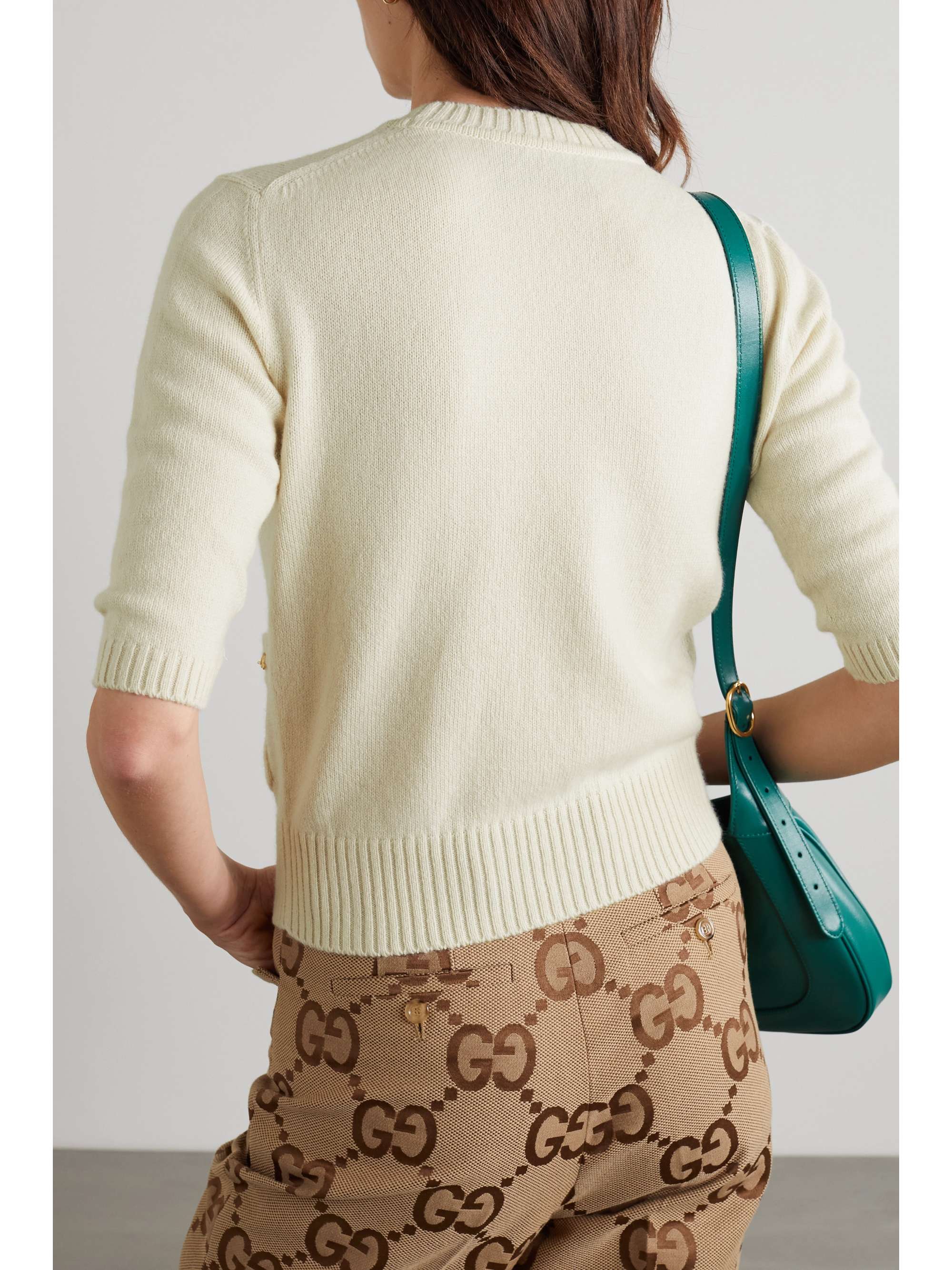 Chain-embellished cashmere sweater view