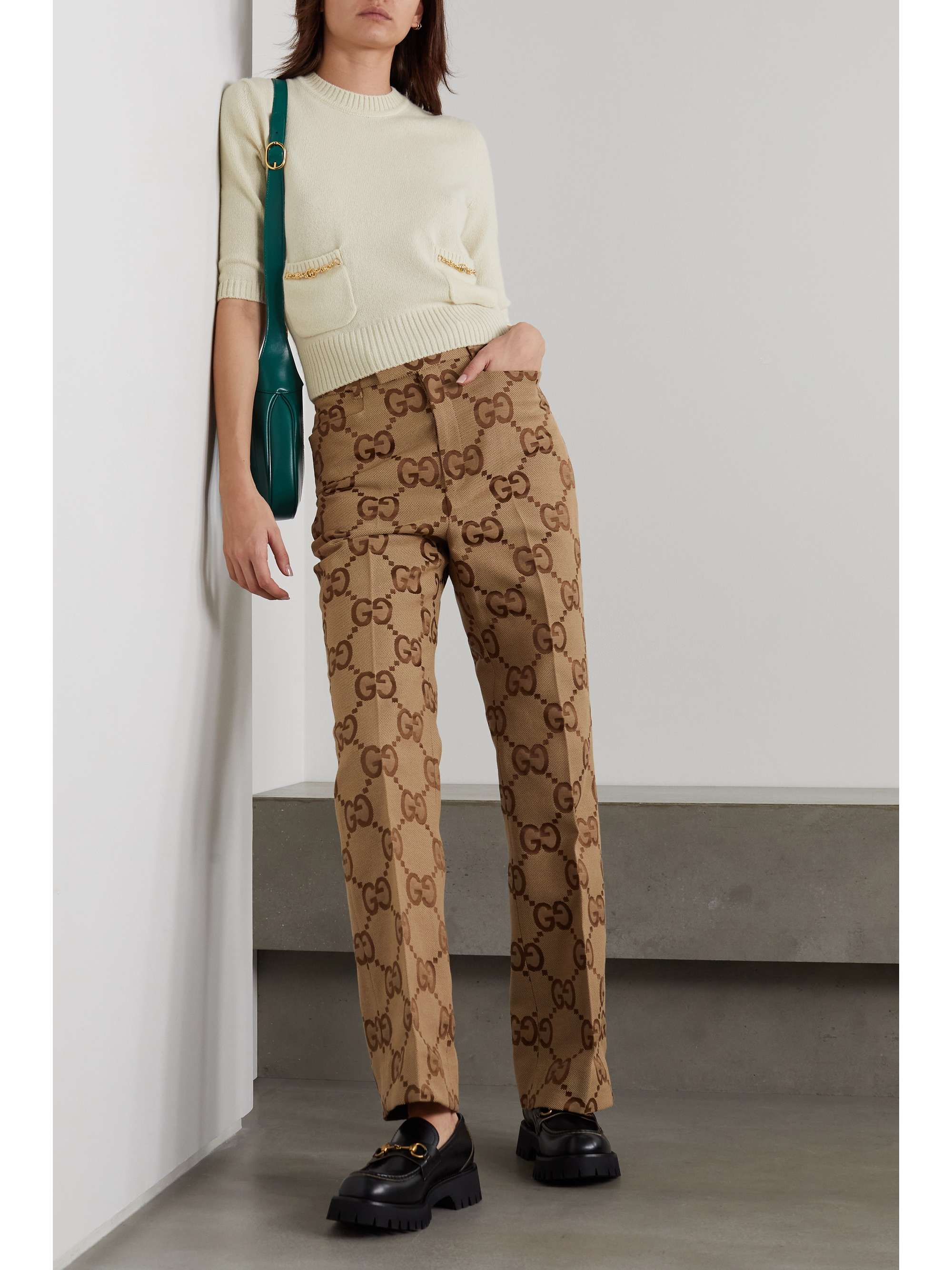 Chain-embellished cashmere sweater view