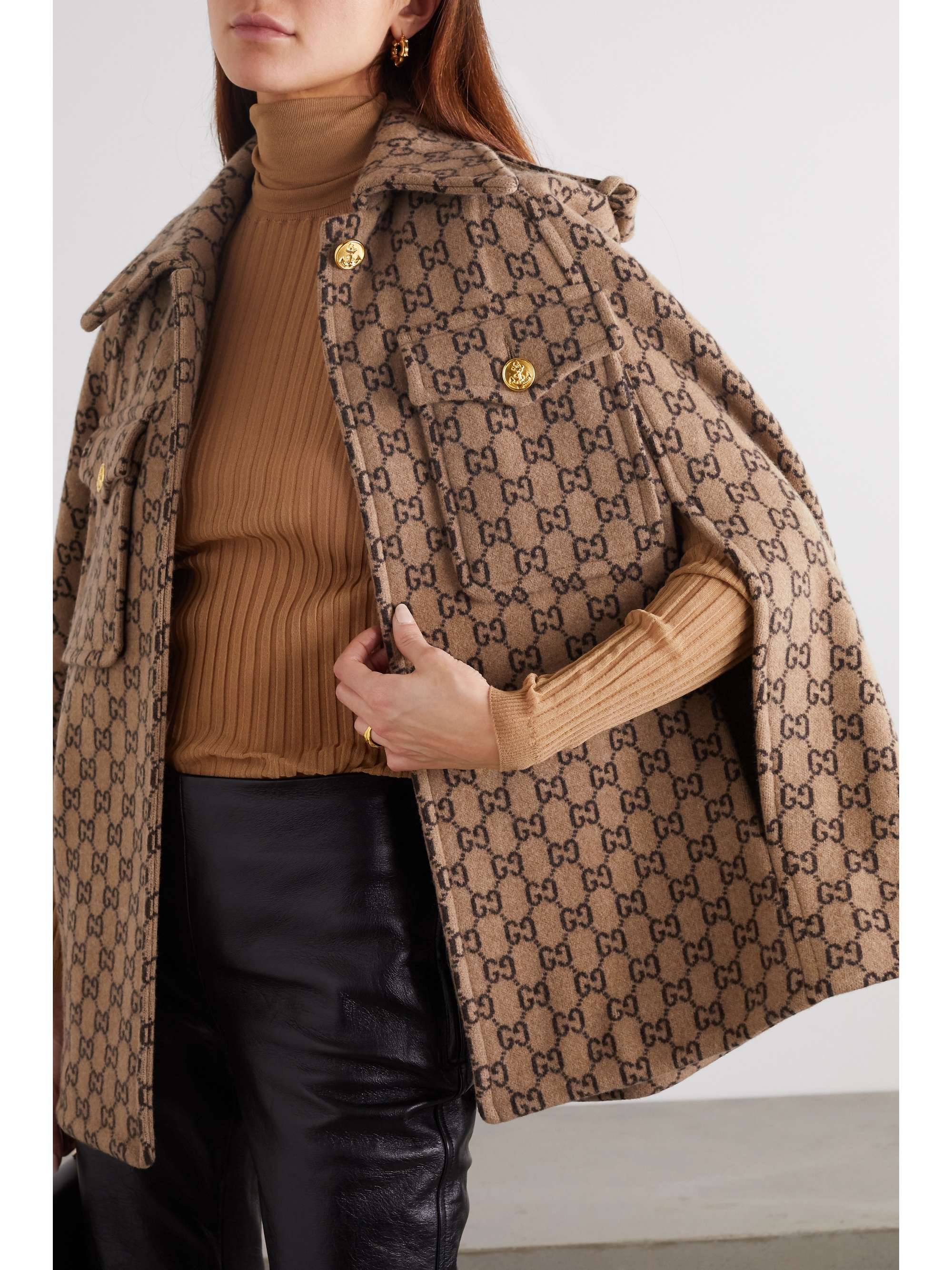 Wool-jacquard cape view