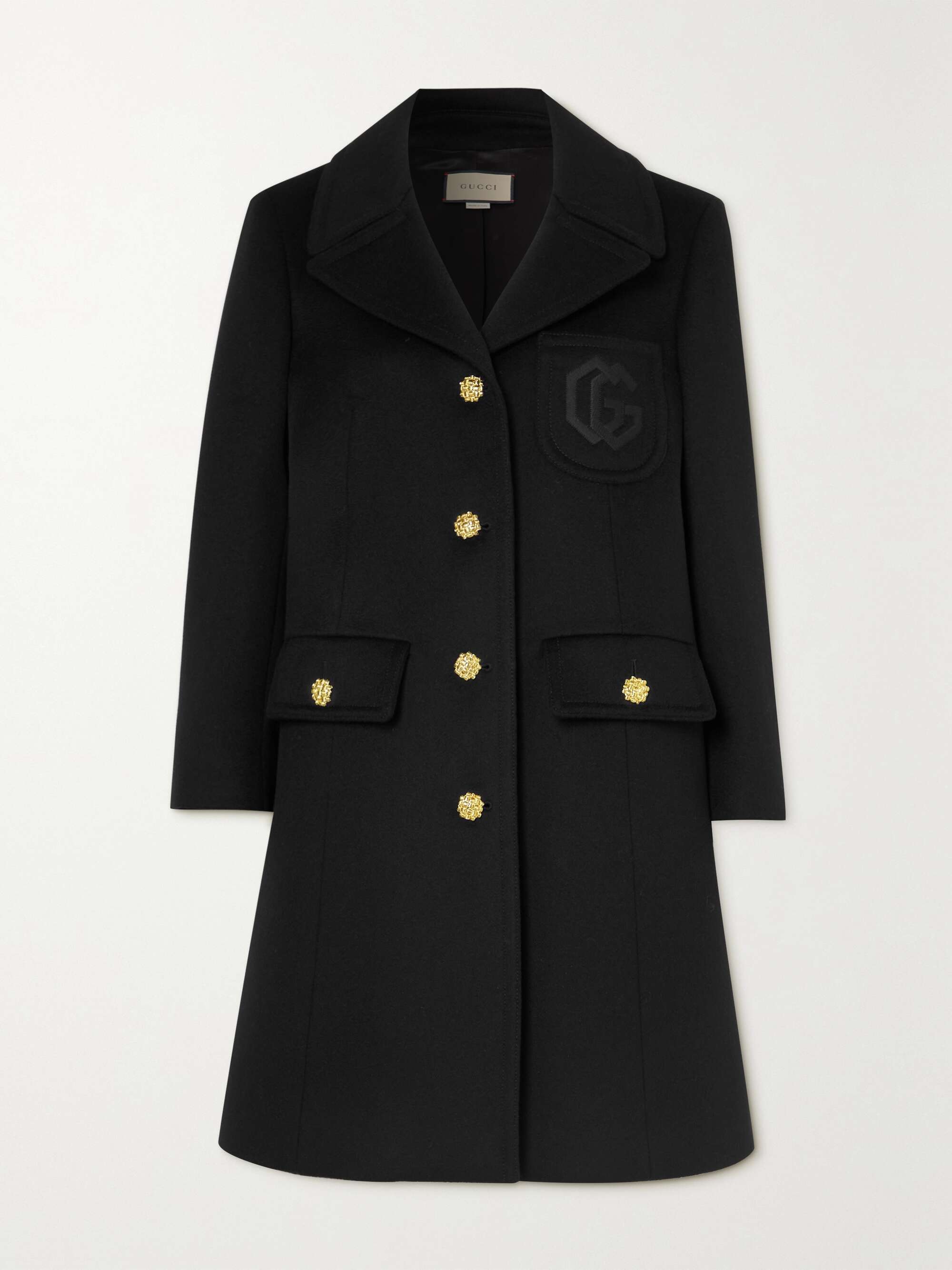 Embroidered wool coat view