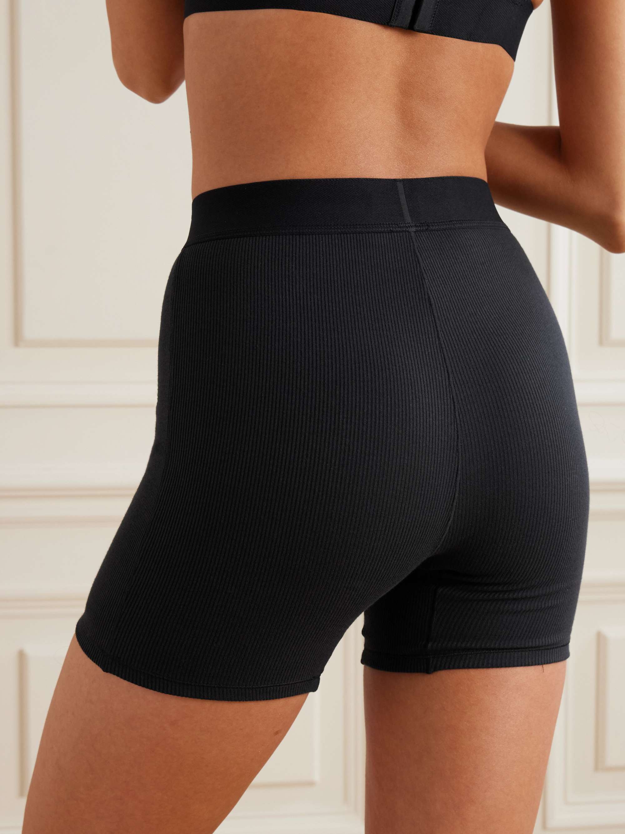Cotton Collection ribbed cotton-blend jersey boxer shorts view