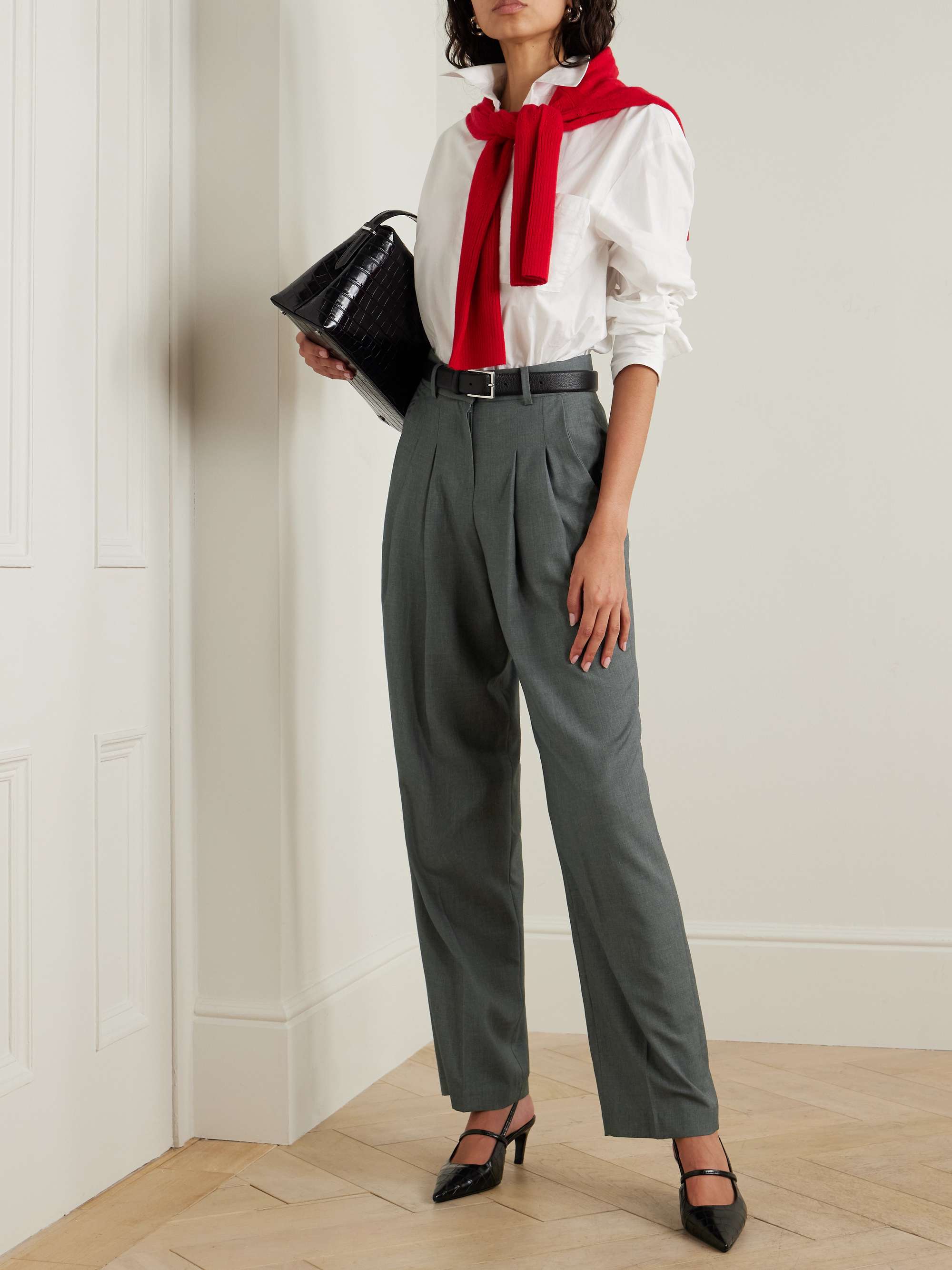 Gelso pleated TENCEL-blend straight-leg pants view