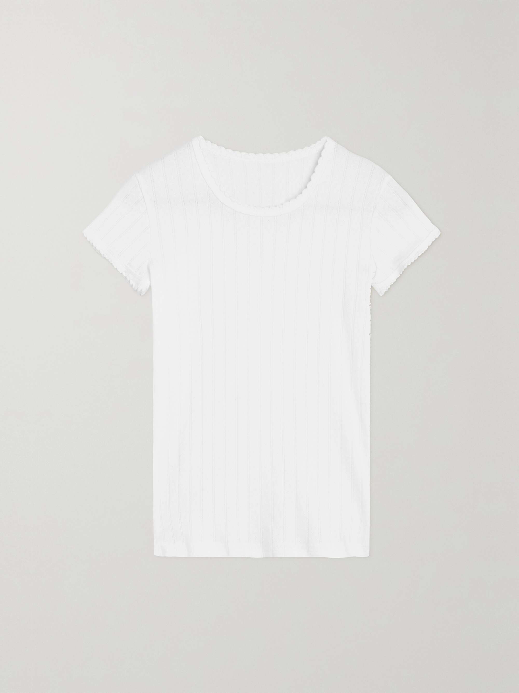 Pointelle-knit cotton-jersey T-shirt view