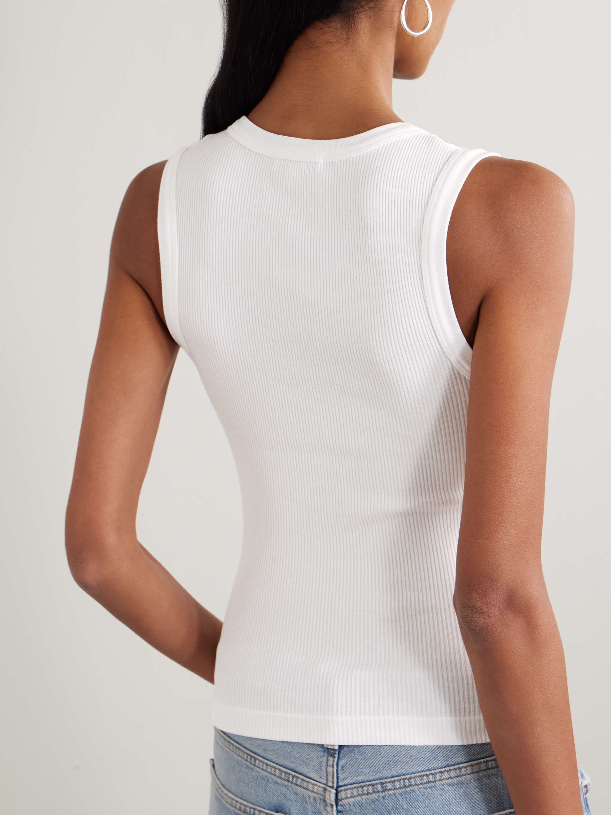 Poppy ribbed stretch organic cotton and Lyocell-blend jersey tank view