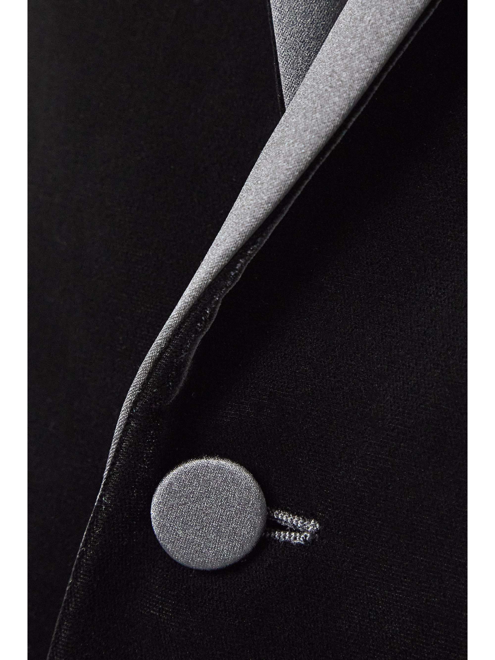 Satin-trimmed velvet blazer view