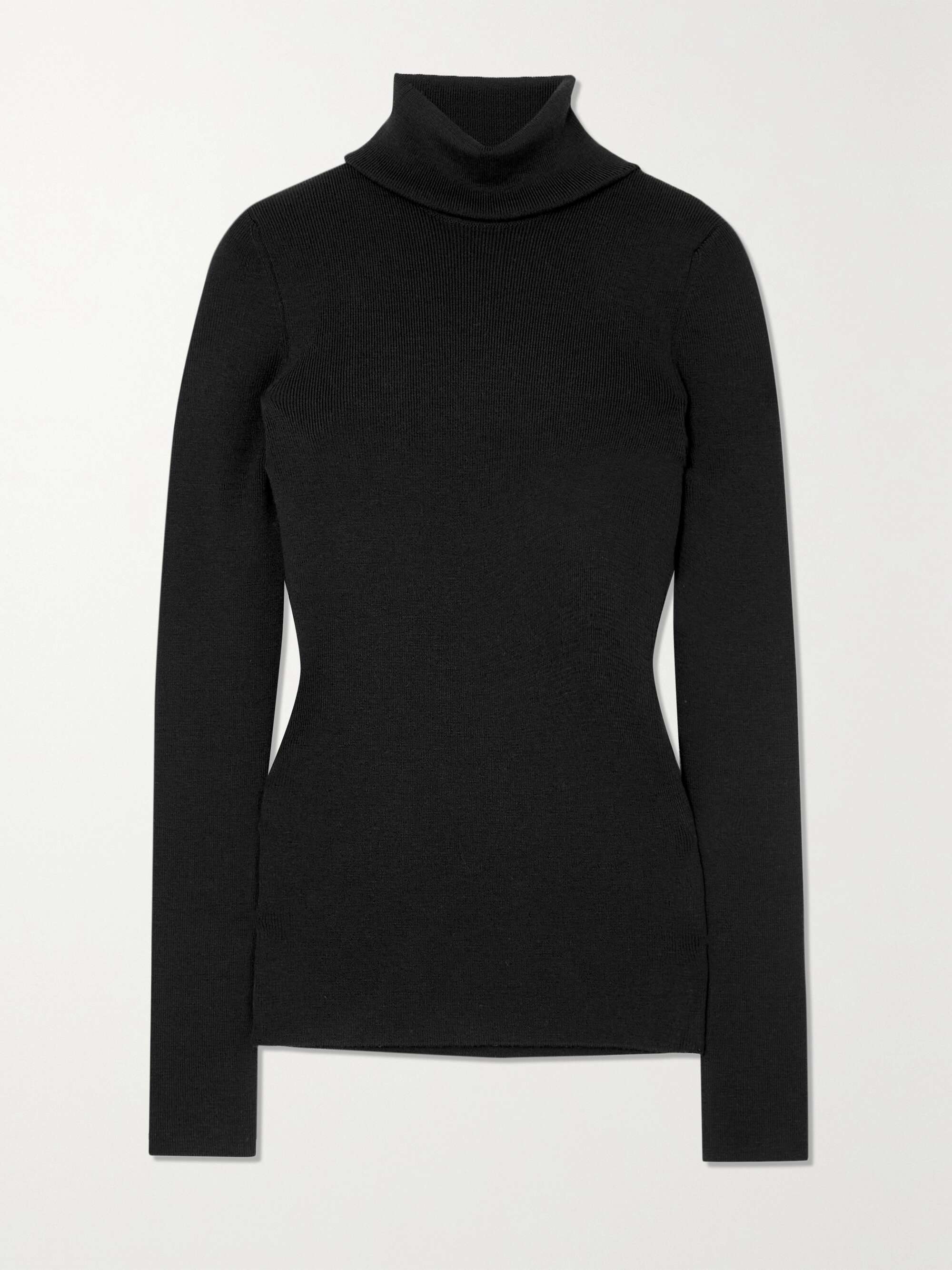 Embroidered wool-blend turtleneck sweater view