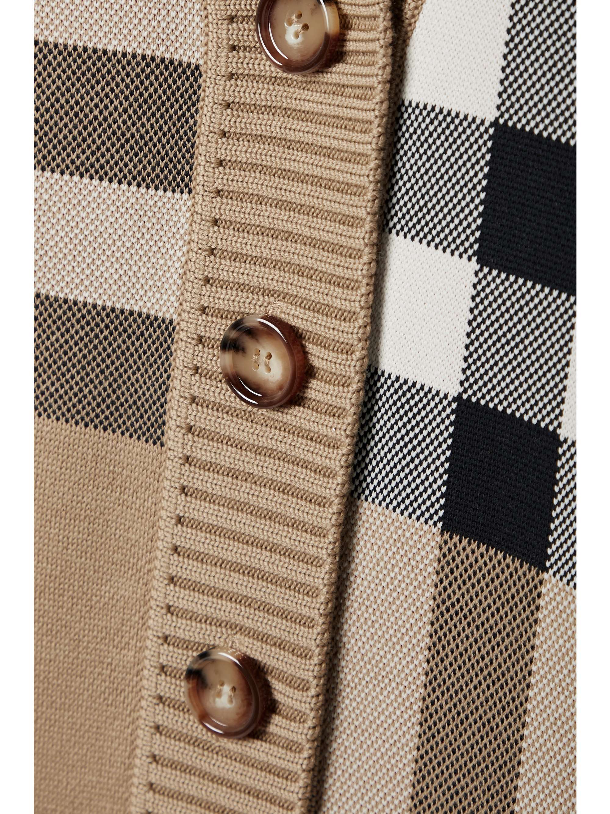 Checked jacquard-knit cardigan view