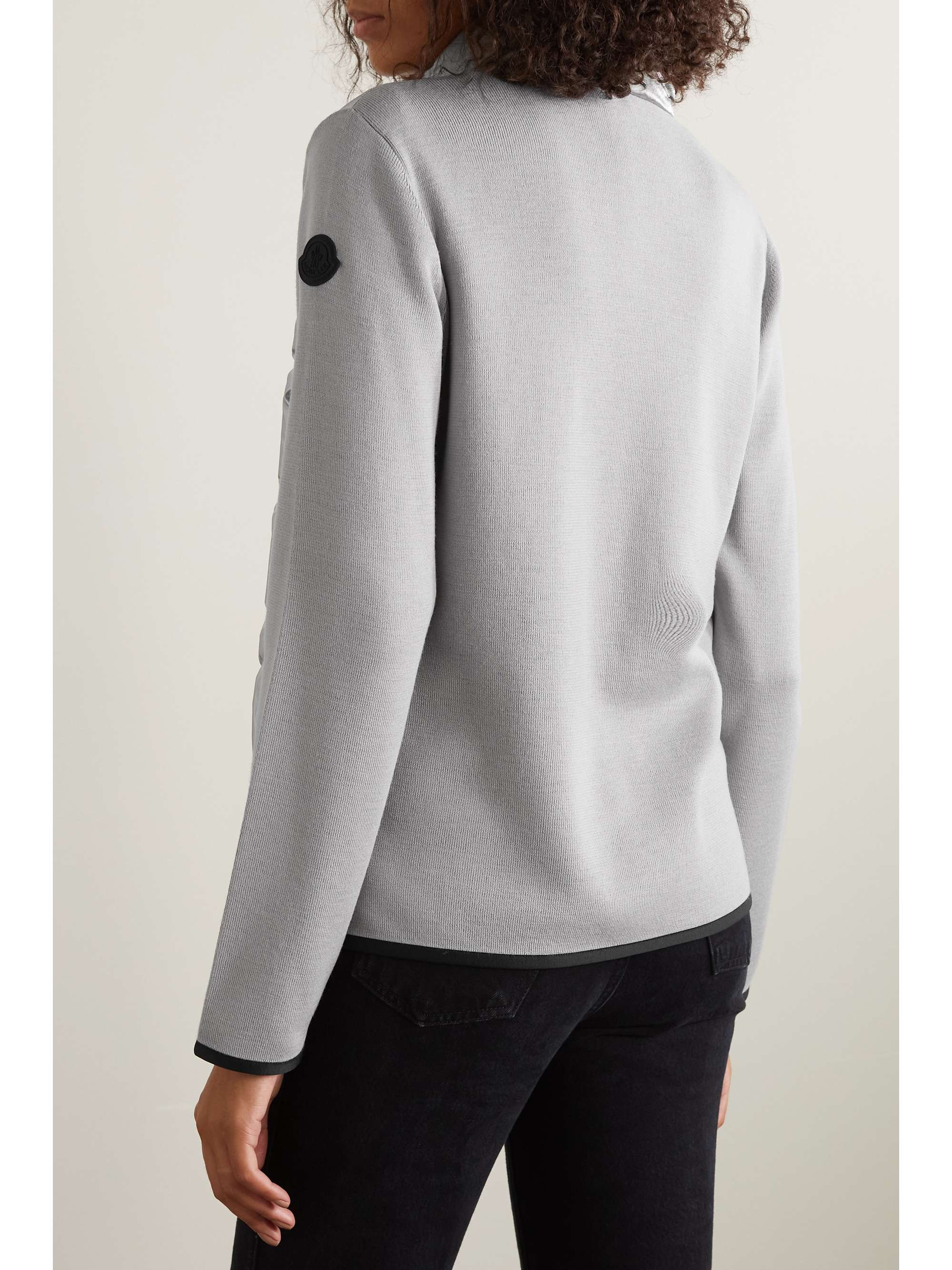 Paneled wool-blend and quilted shell down jacket view