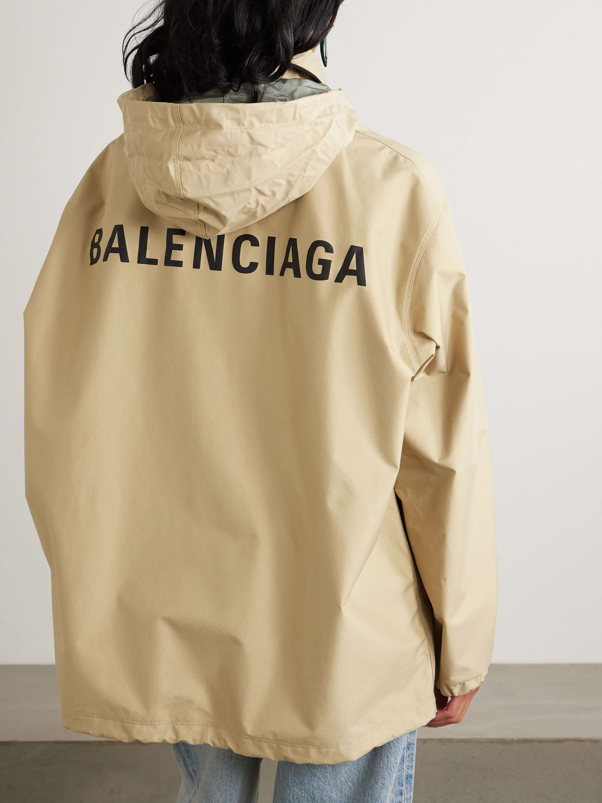 Hooded printed shell jacket view