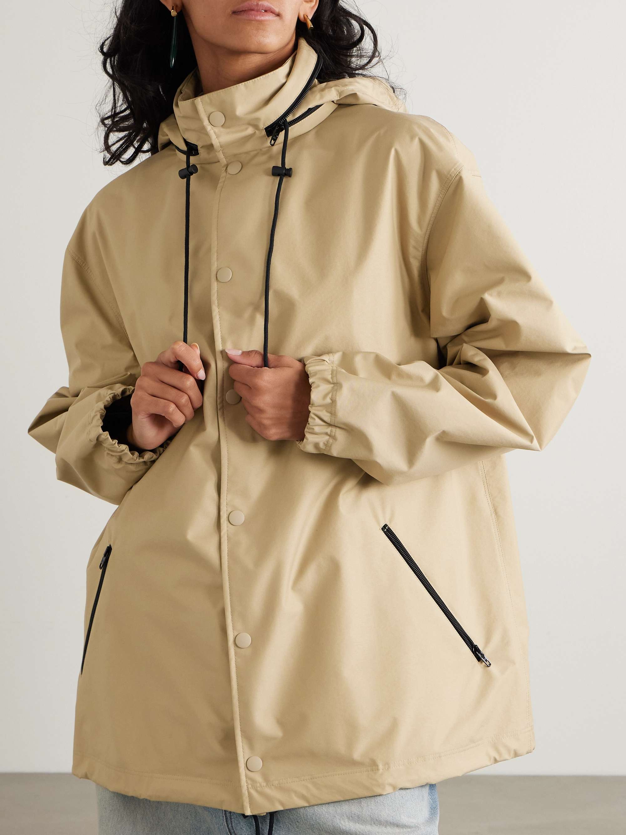 Hooded printed shell jacket view