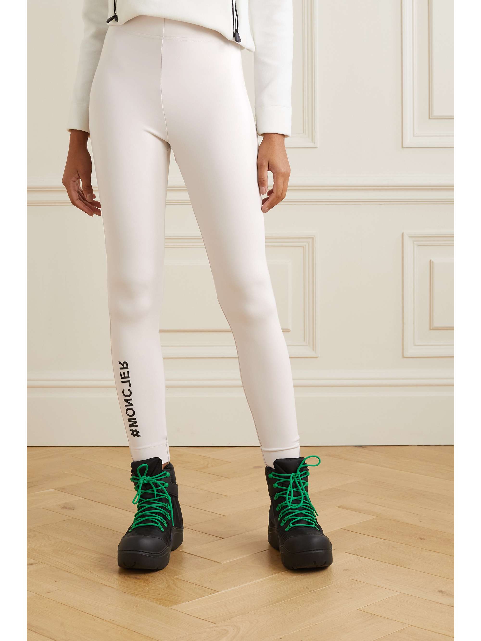 Printed stretch-jersey leggings view
