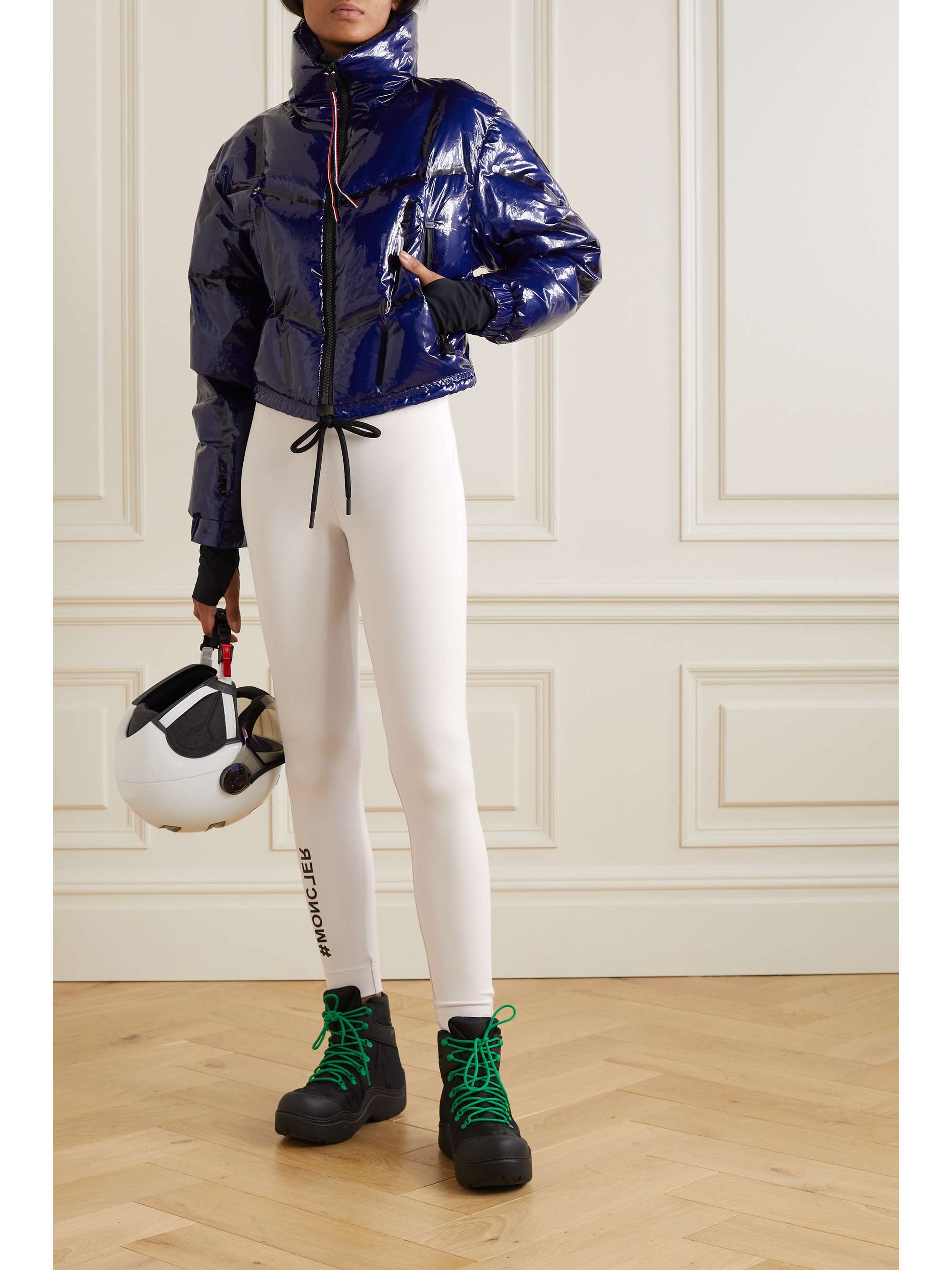 Printed stretch-jersey leggings view