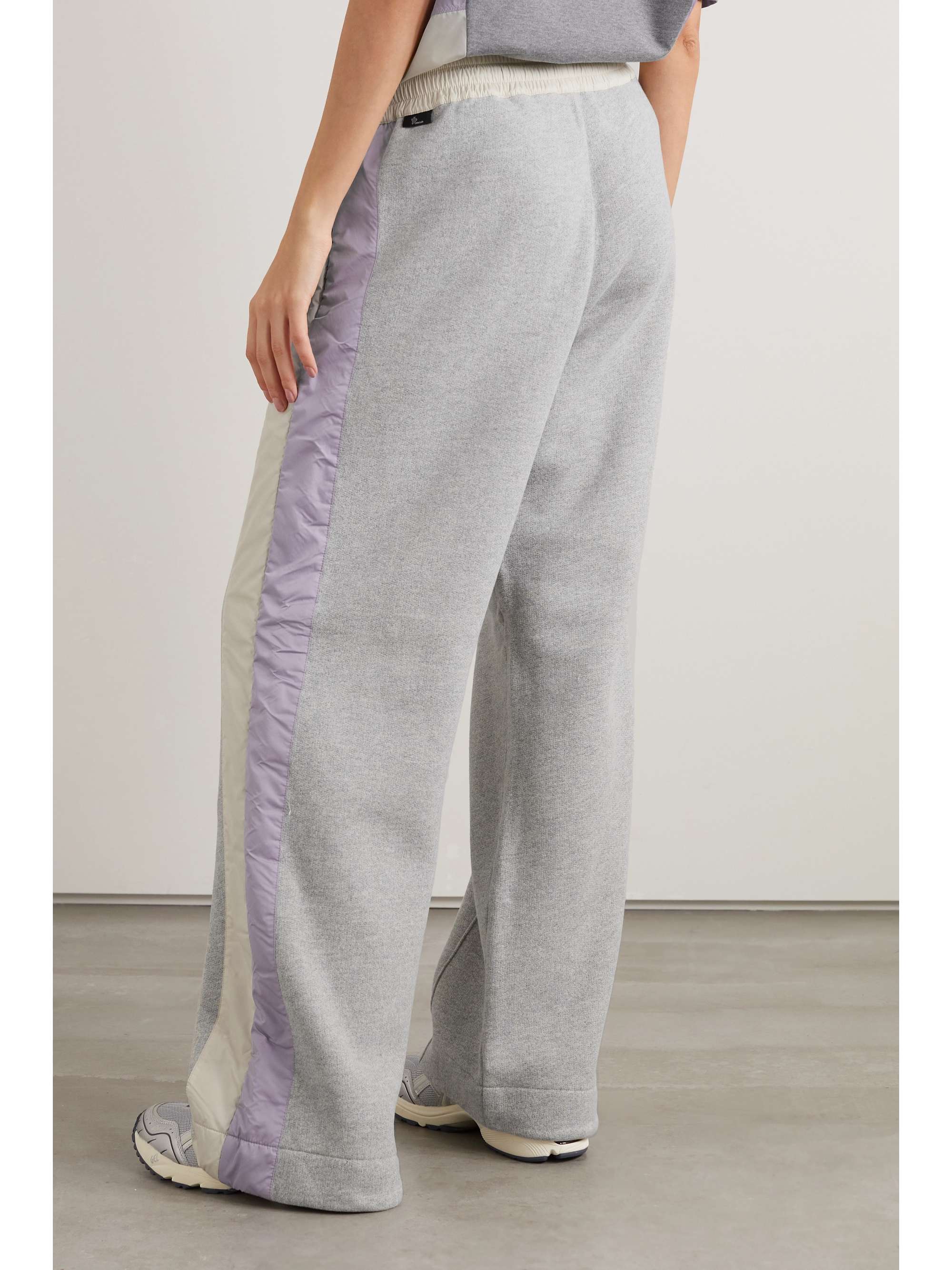 Shell-trimmed cotton-blend jersey track pants view