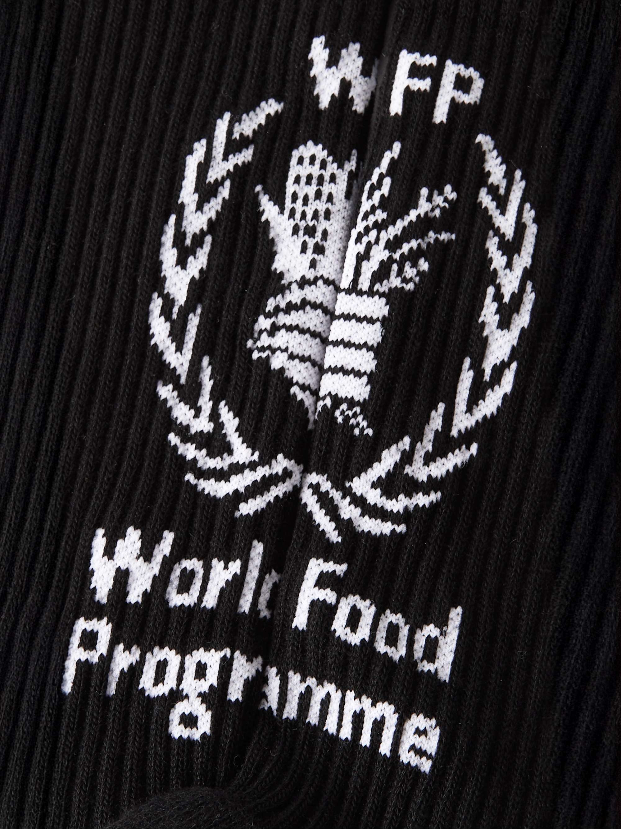 Ribbed intarsia cotton-blend socks view