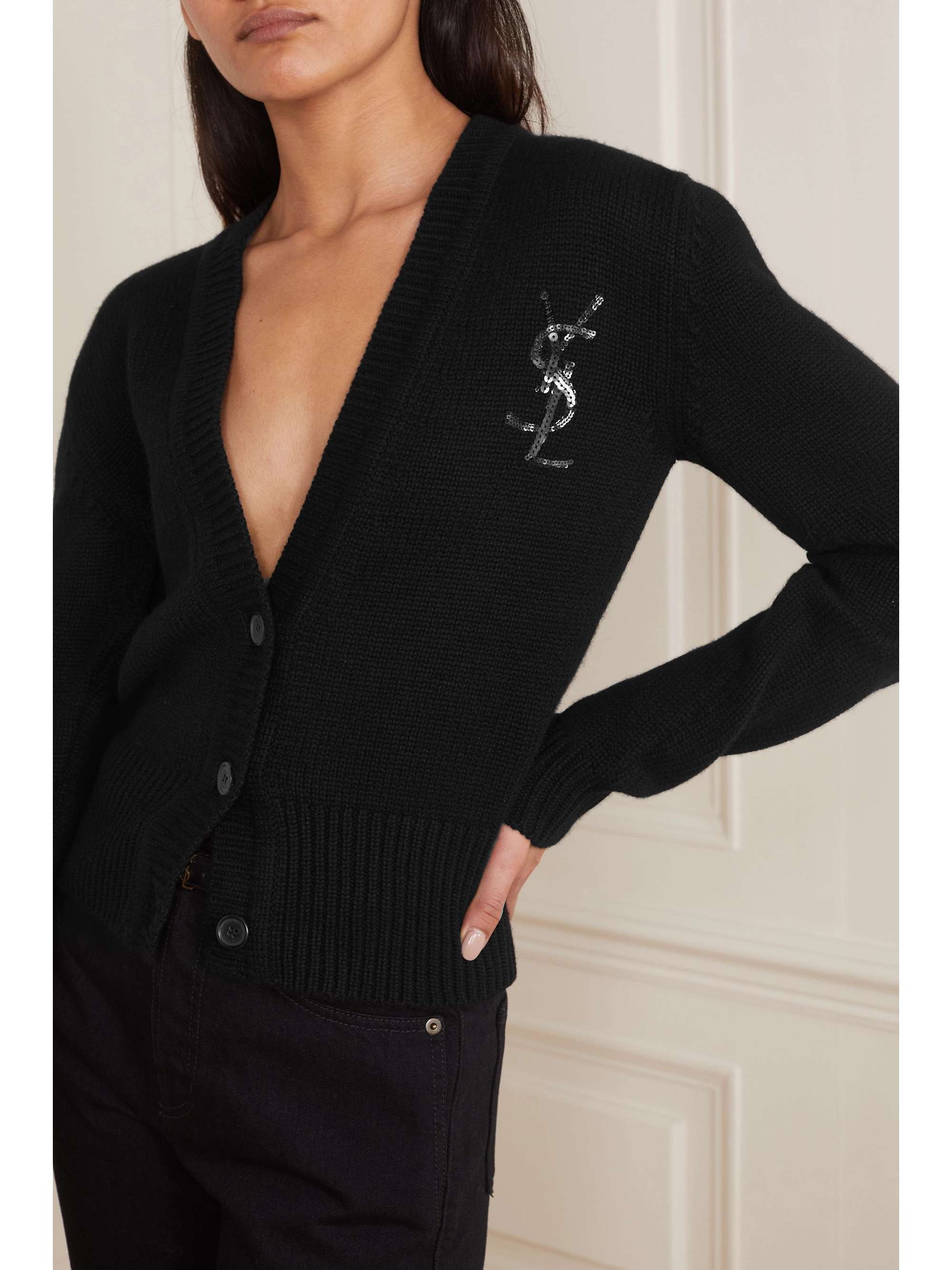 Embellished cashmere cardigan view