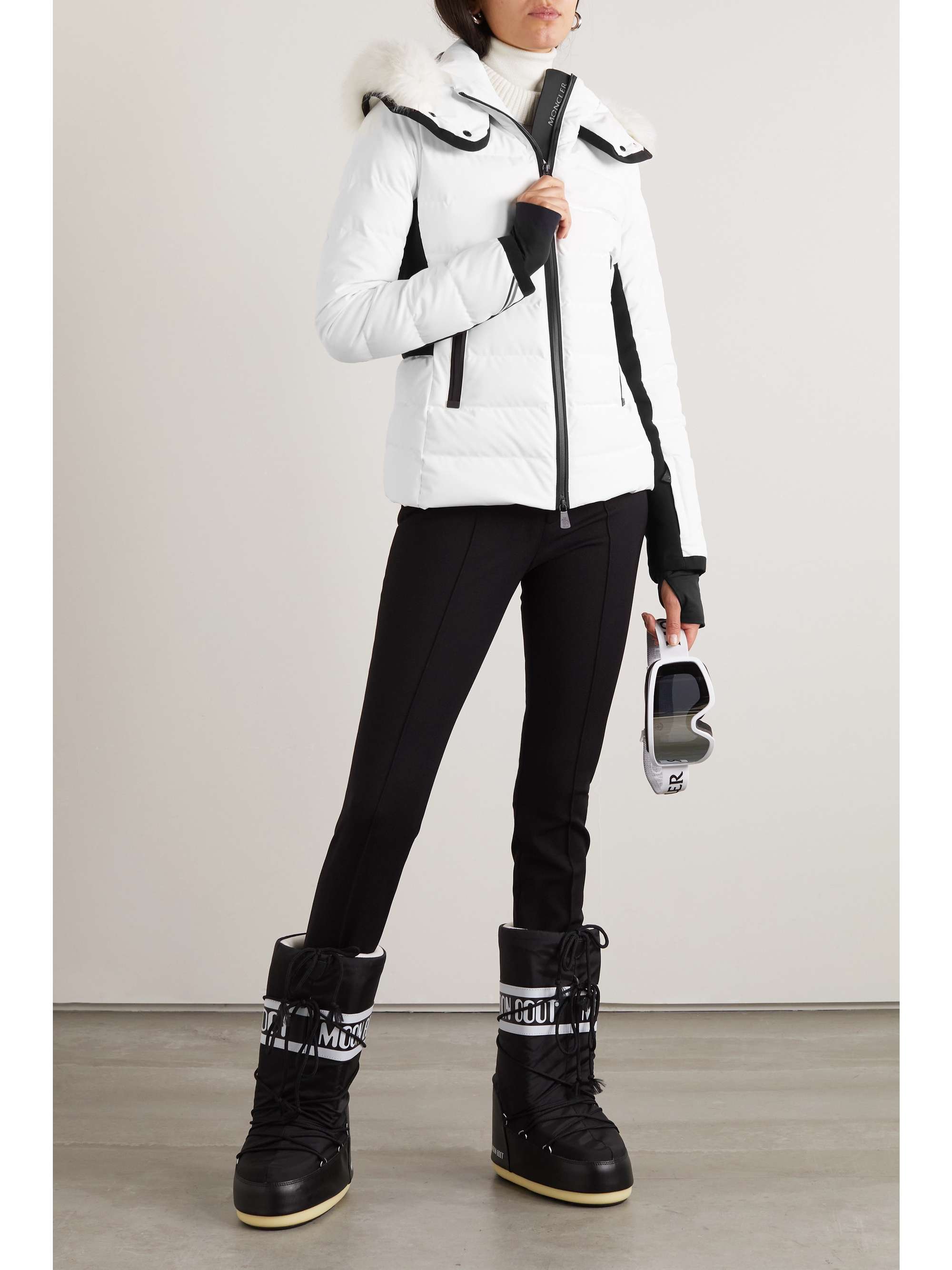 Lamoura hooded faux fur-trimmed quilted down ski jacket view