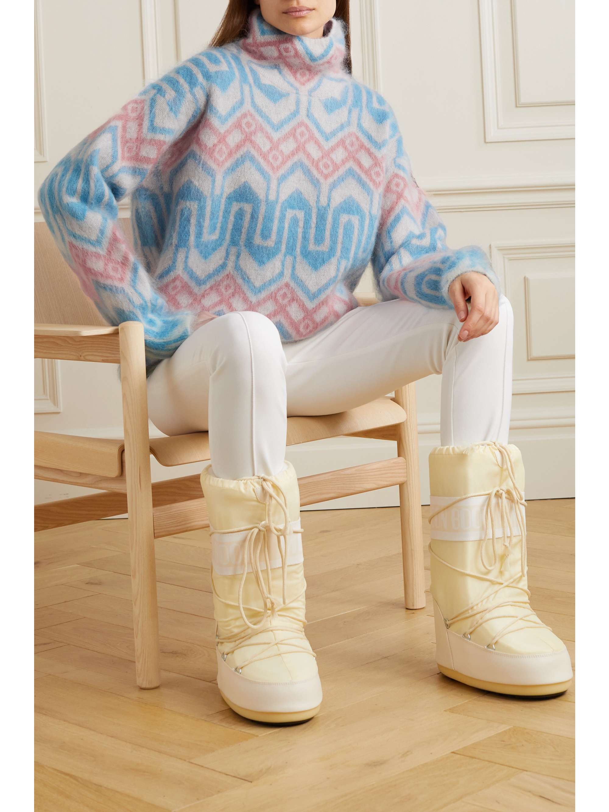 Jacquard-knit mohair-blend turtleneck sweater view