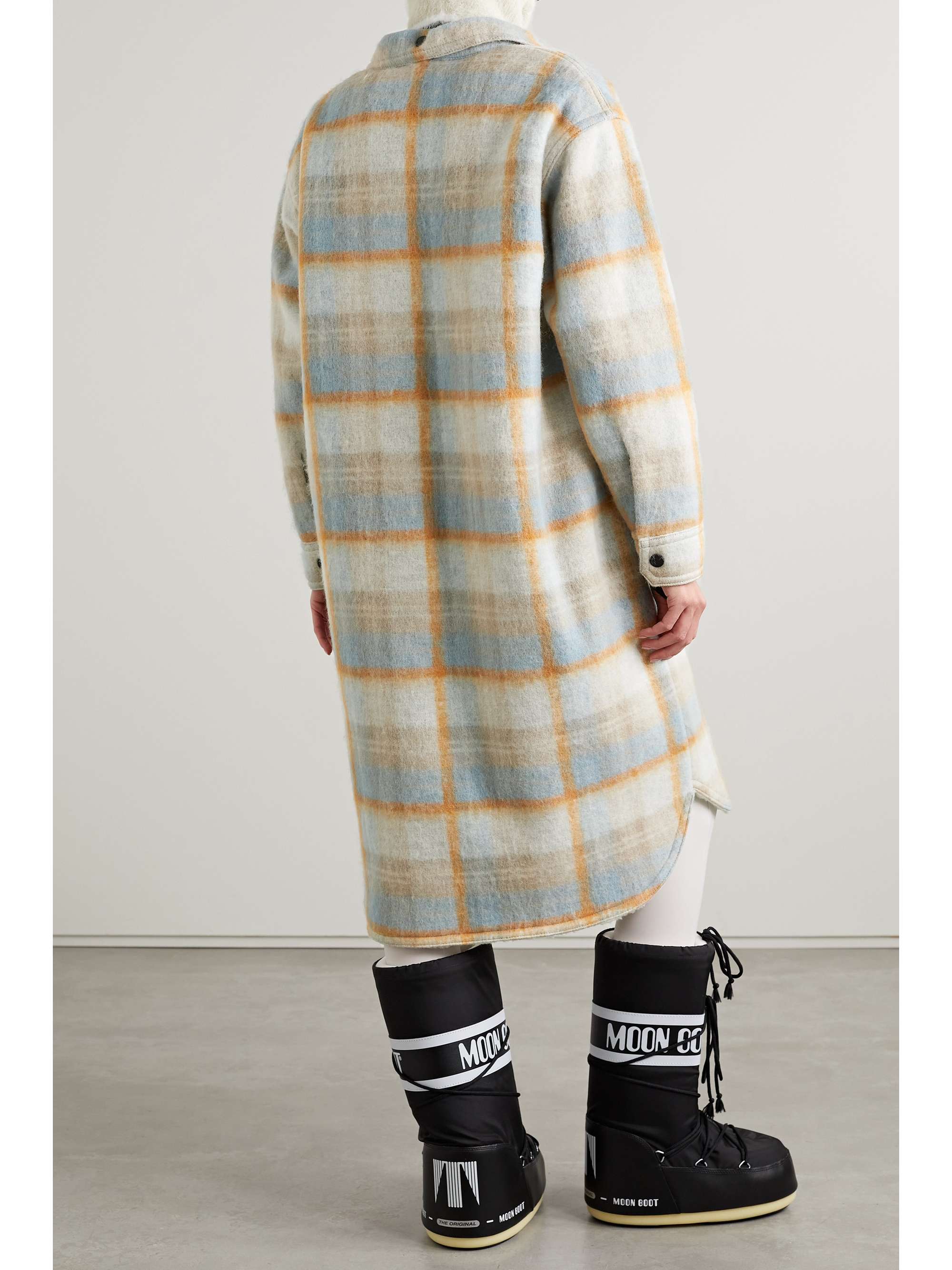 Vanay checked brushed wool-blend felt coat view