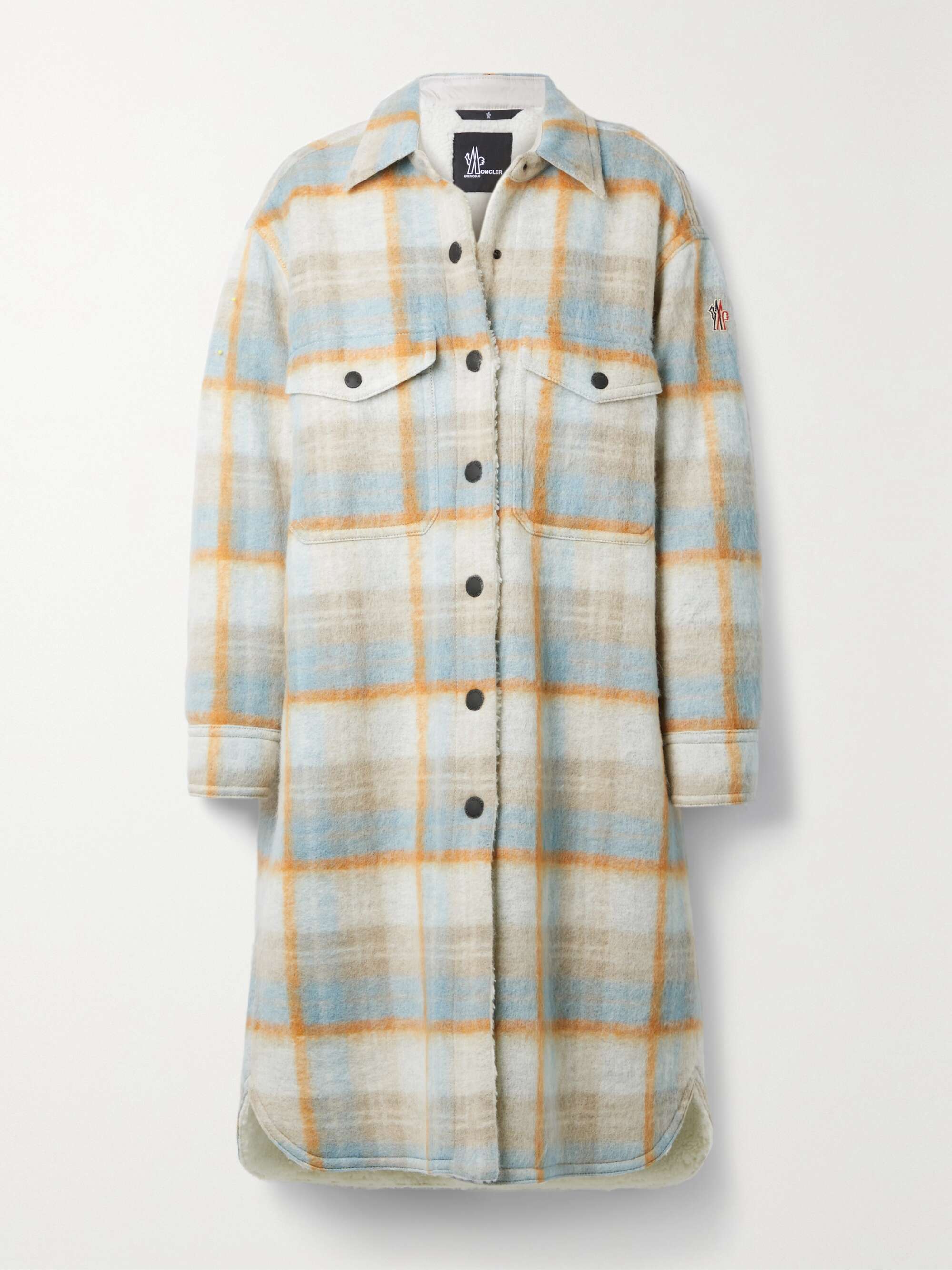 Vanay checked brushed wool-blend felt coat view