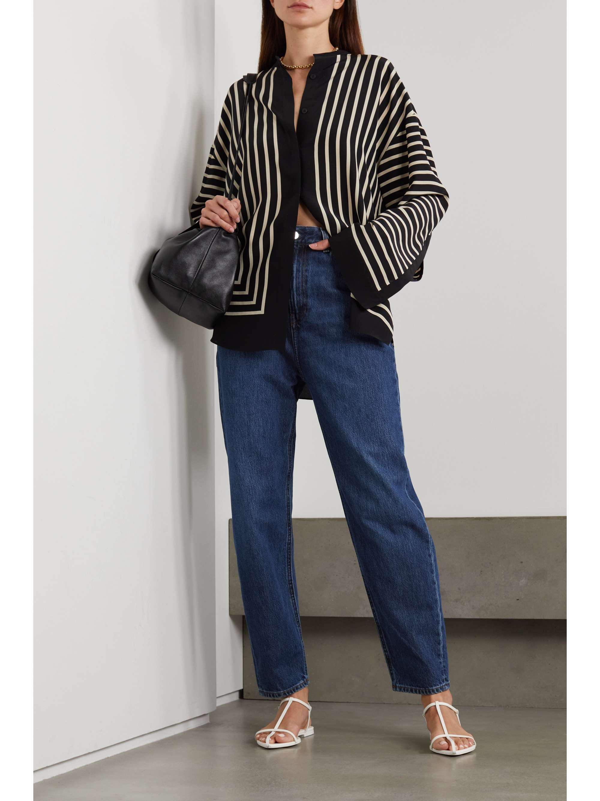 + NET SUSTAIN high-rise tapered organic jeans view