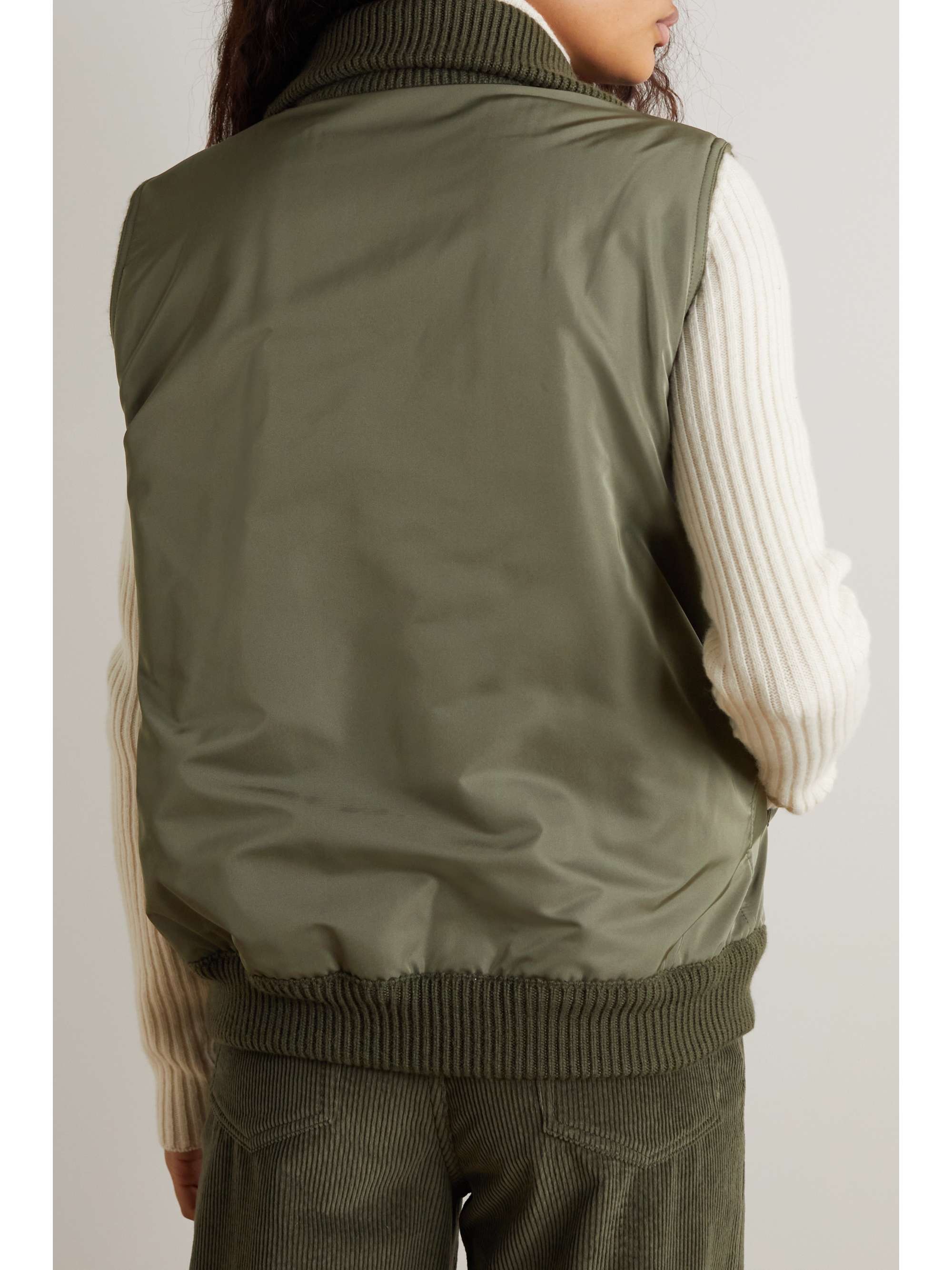 Everdeen padded shell and silk-blend vest view