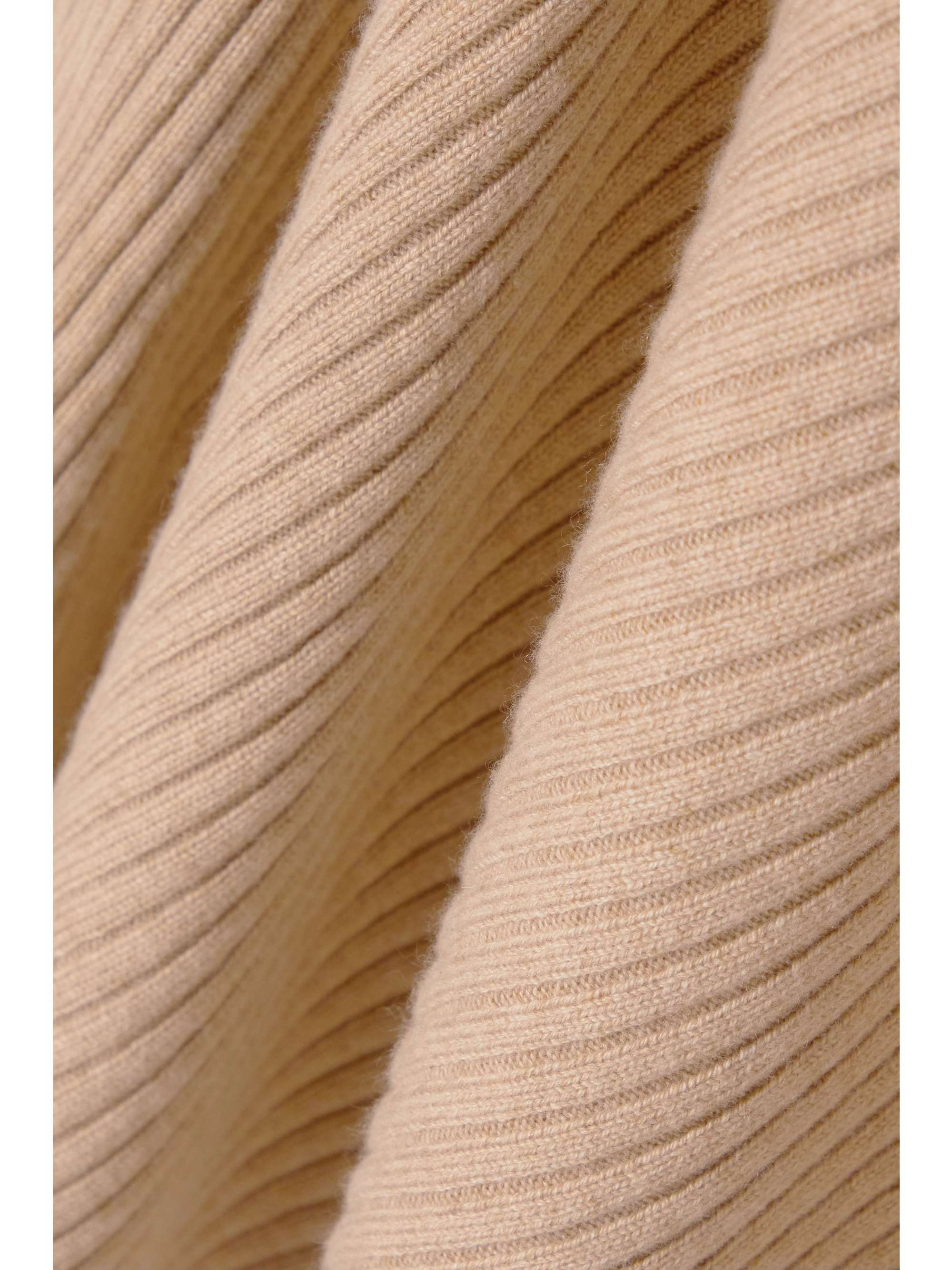 Asymmetric ribbed cashmere midi skirt view
