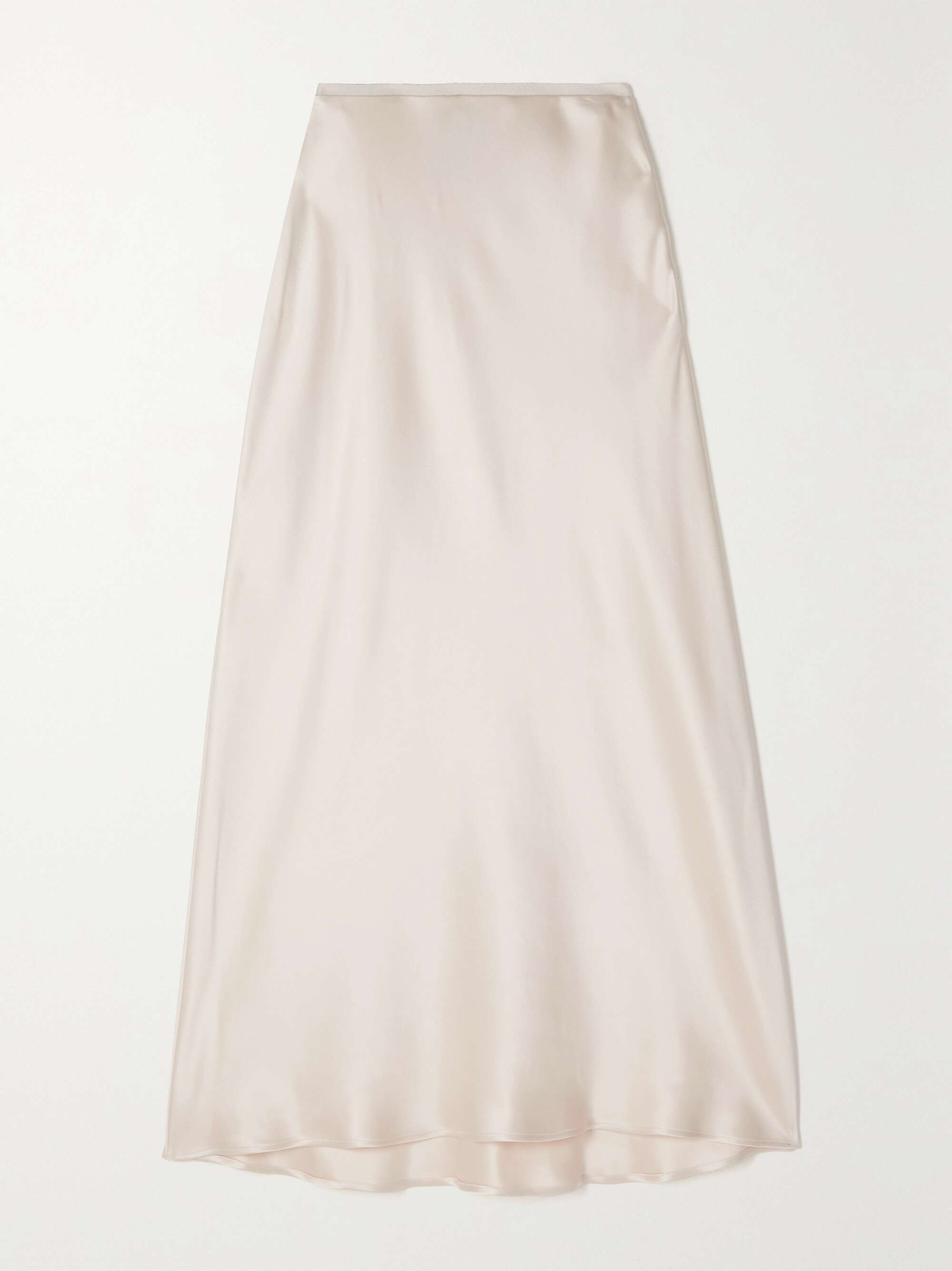 Simona silk-satin midi skirt view