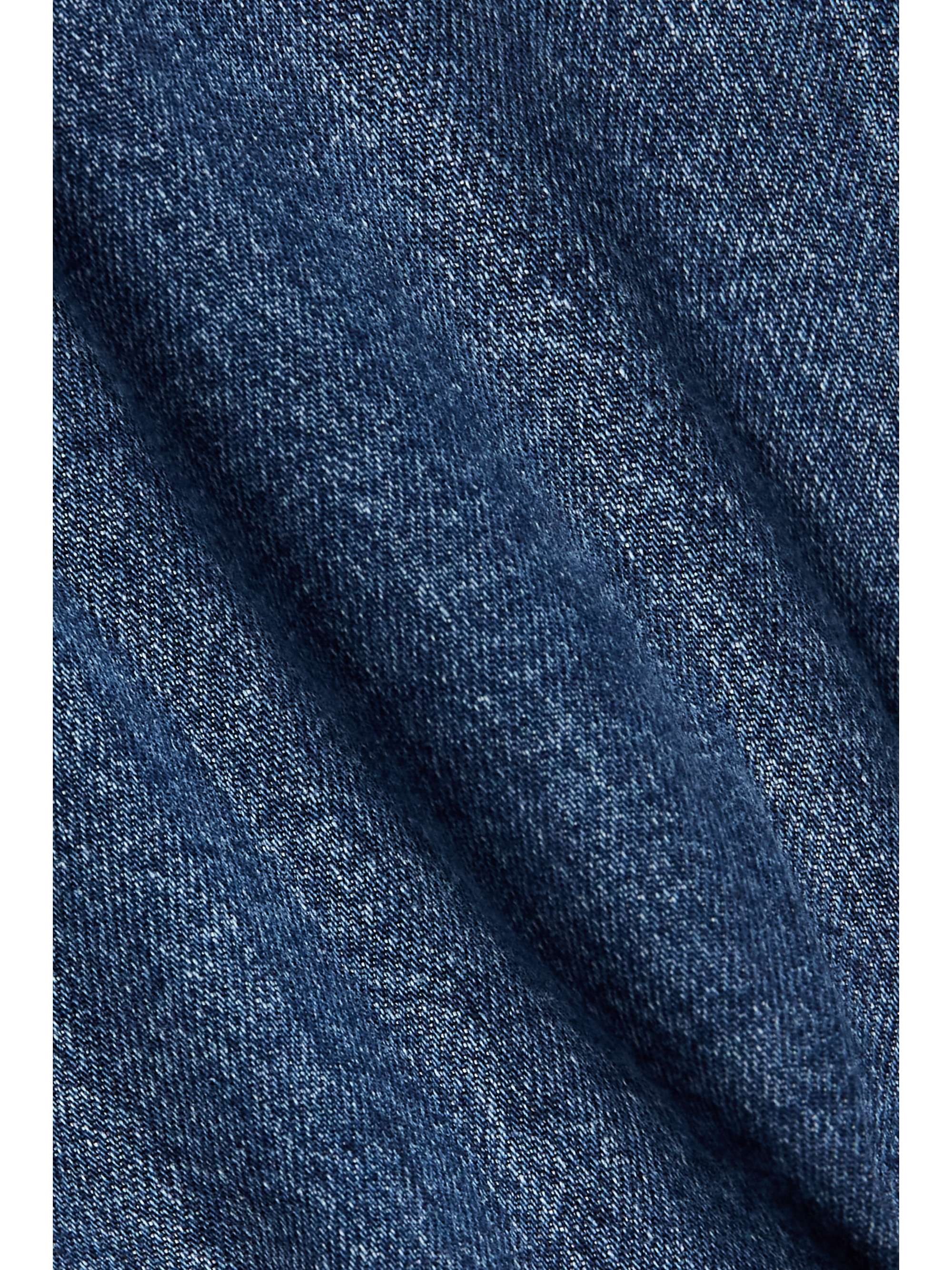 Hooded denim and stretch-knit thong bodysuit view