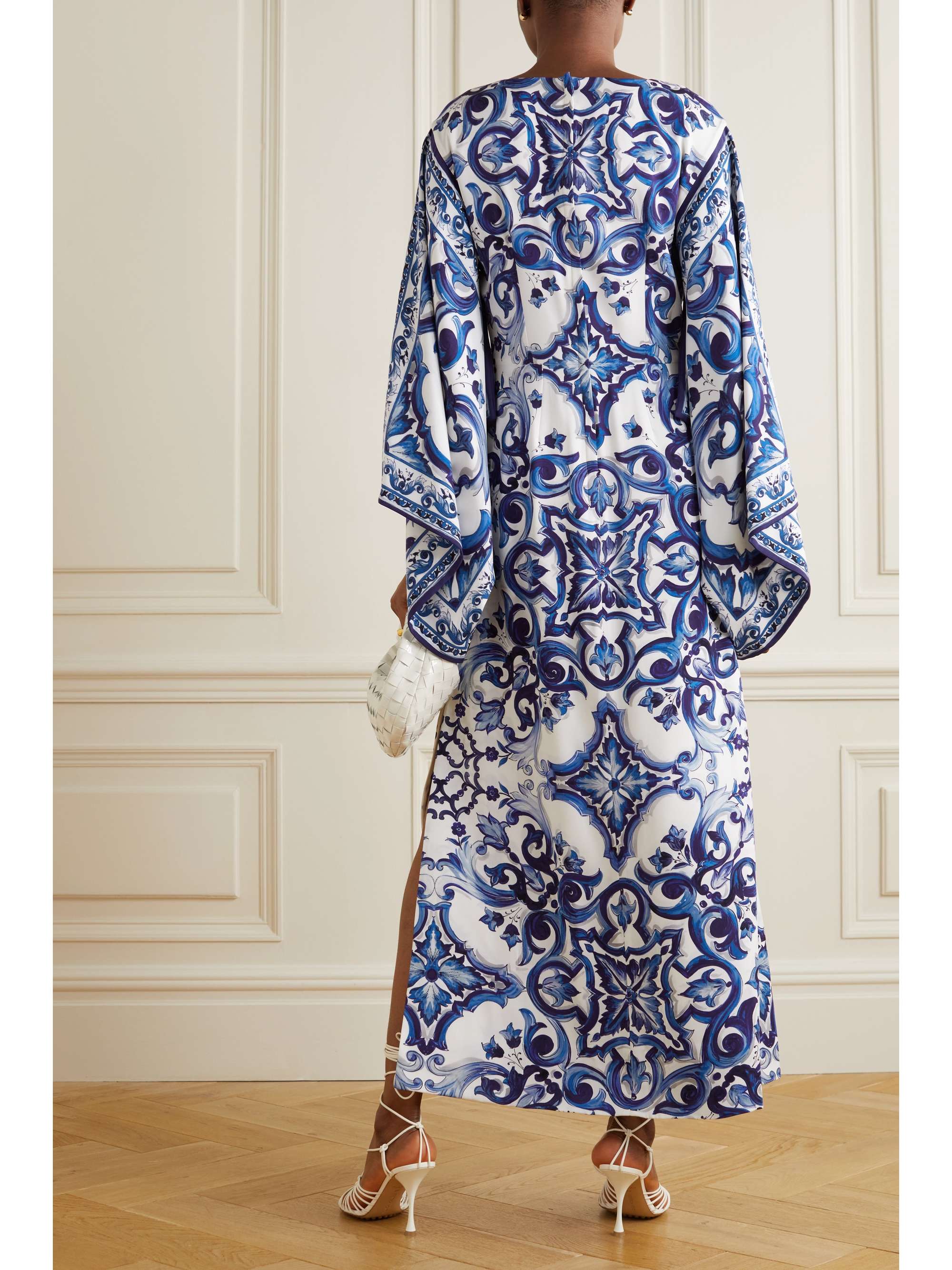 Maiolica printed stretch-silk kaftan view