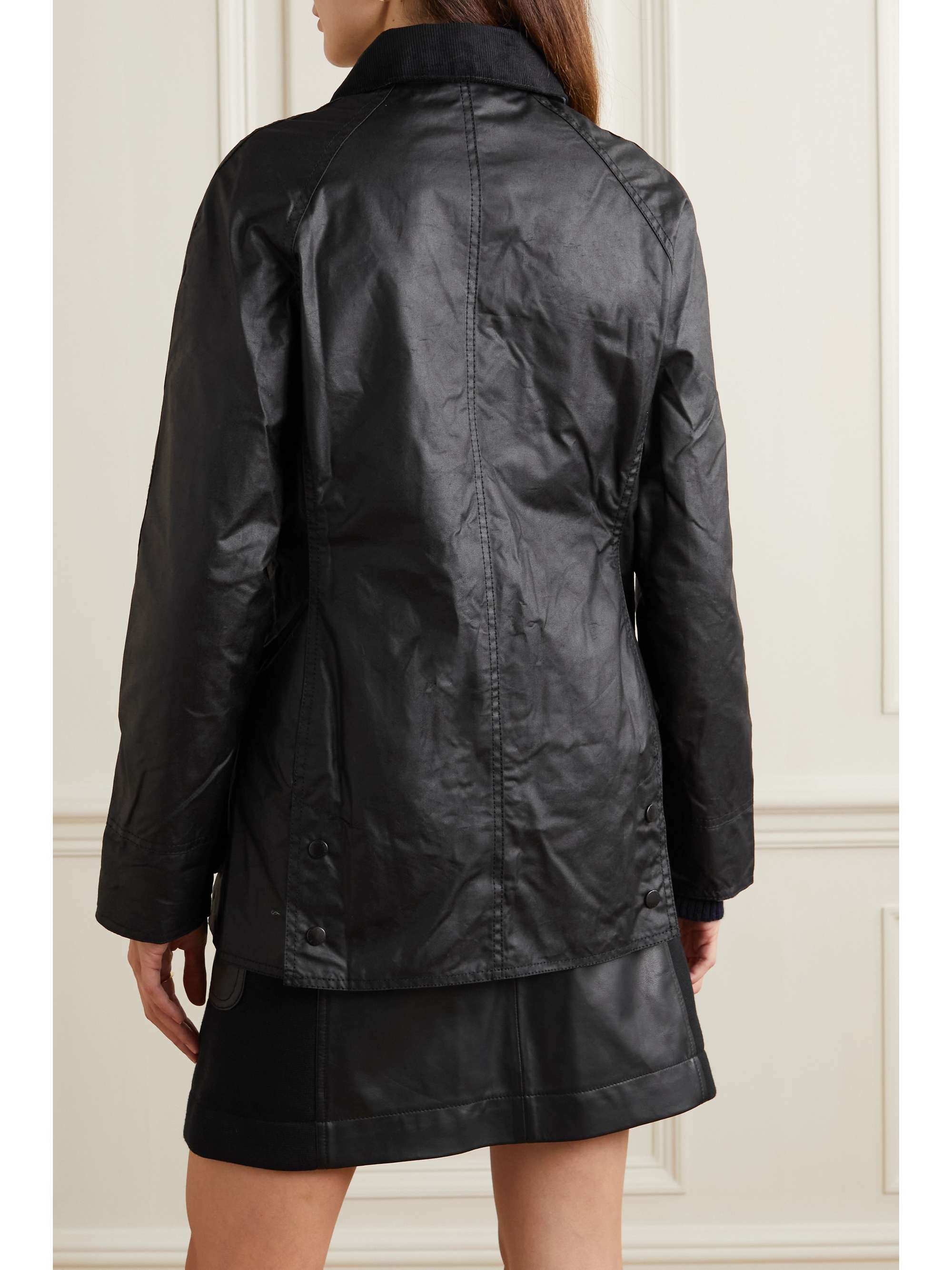 Beadnell corduroy-trimmed waxed-cotton jacket view