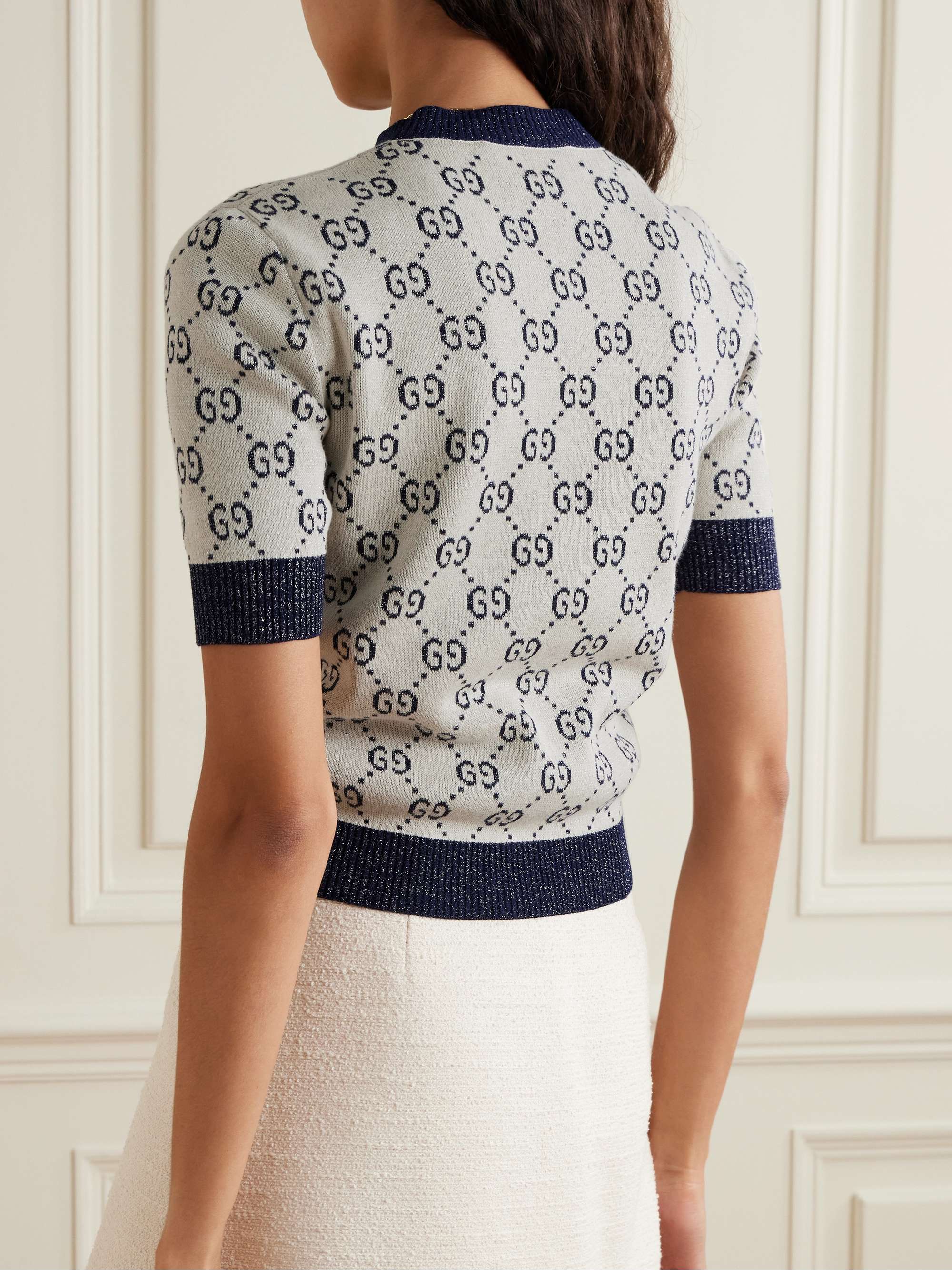 Love Parade metallic jacquard-knit cotton-blend sweater view