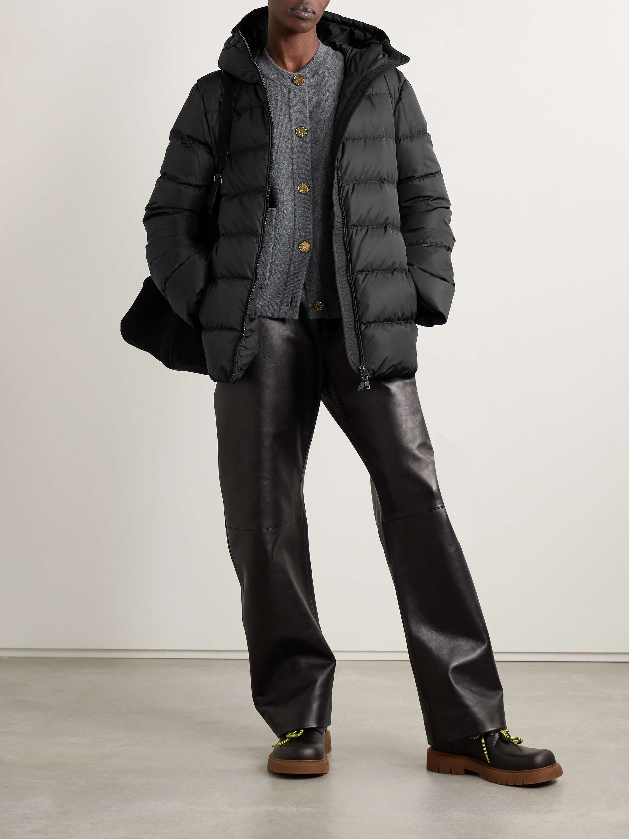 Dera hooded quilted down jacket view