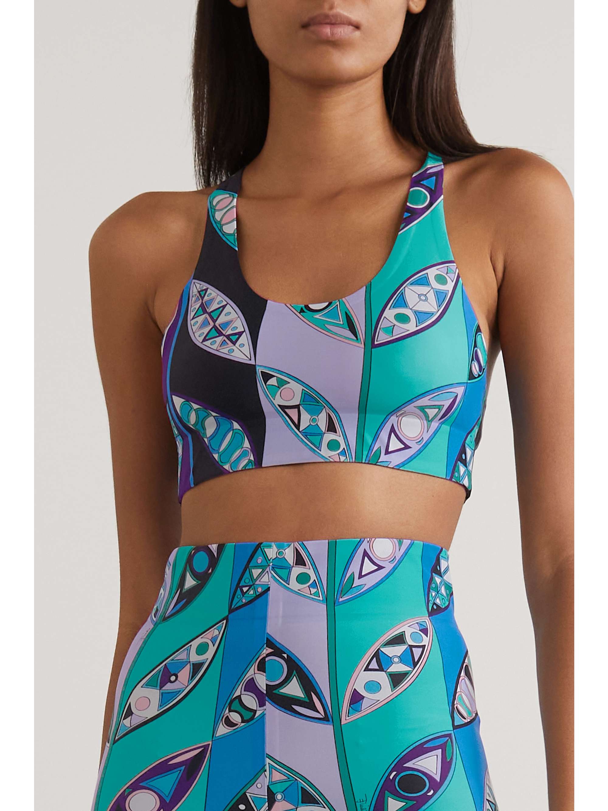 Printed stretch sports bra view
