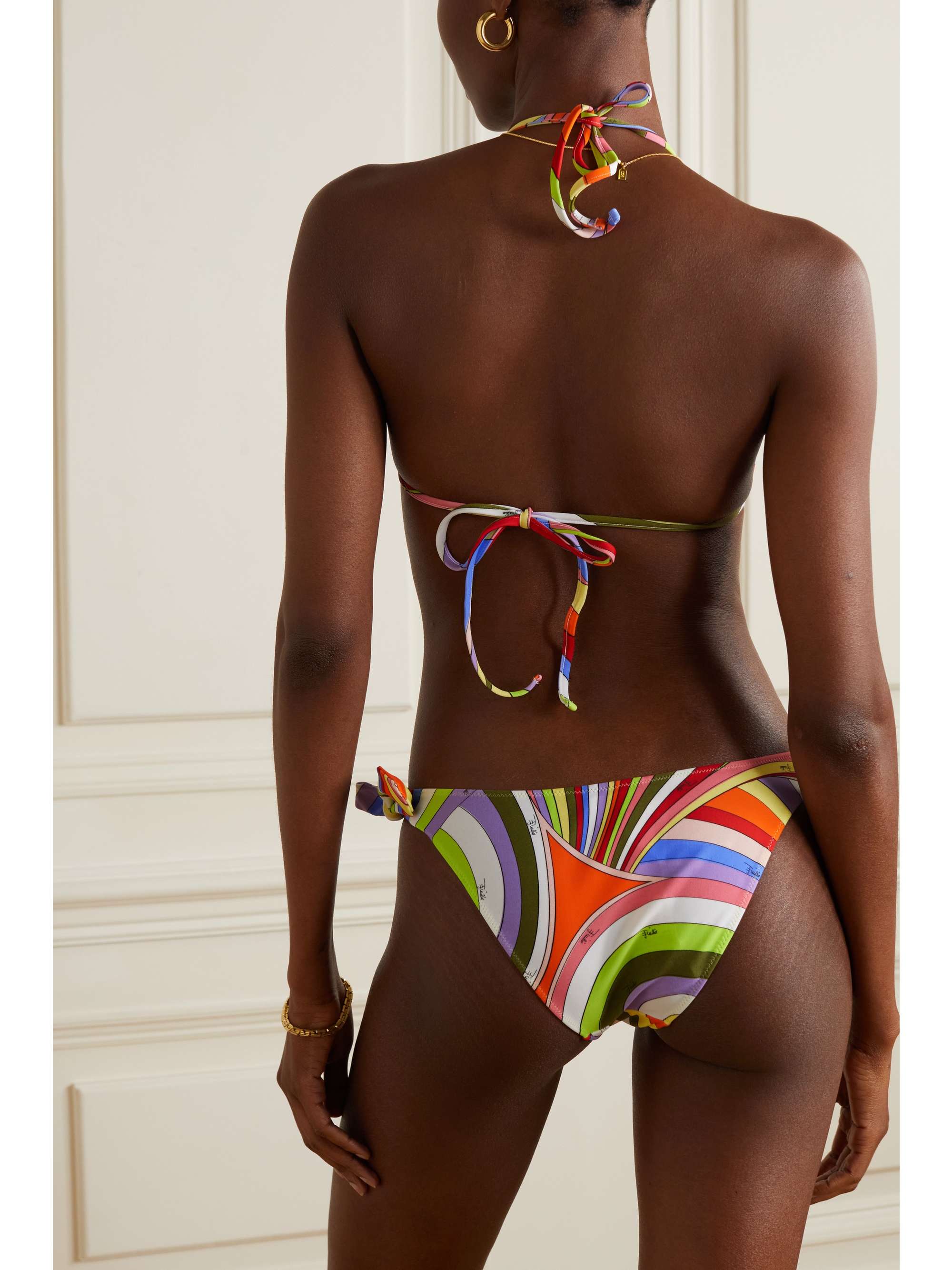 Baby Iride tie-detailed printed triangle bikini top view