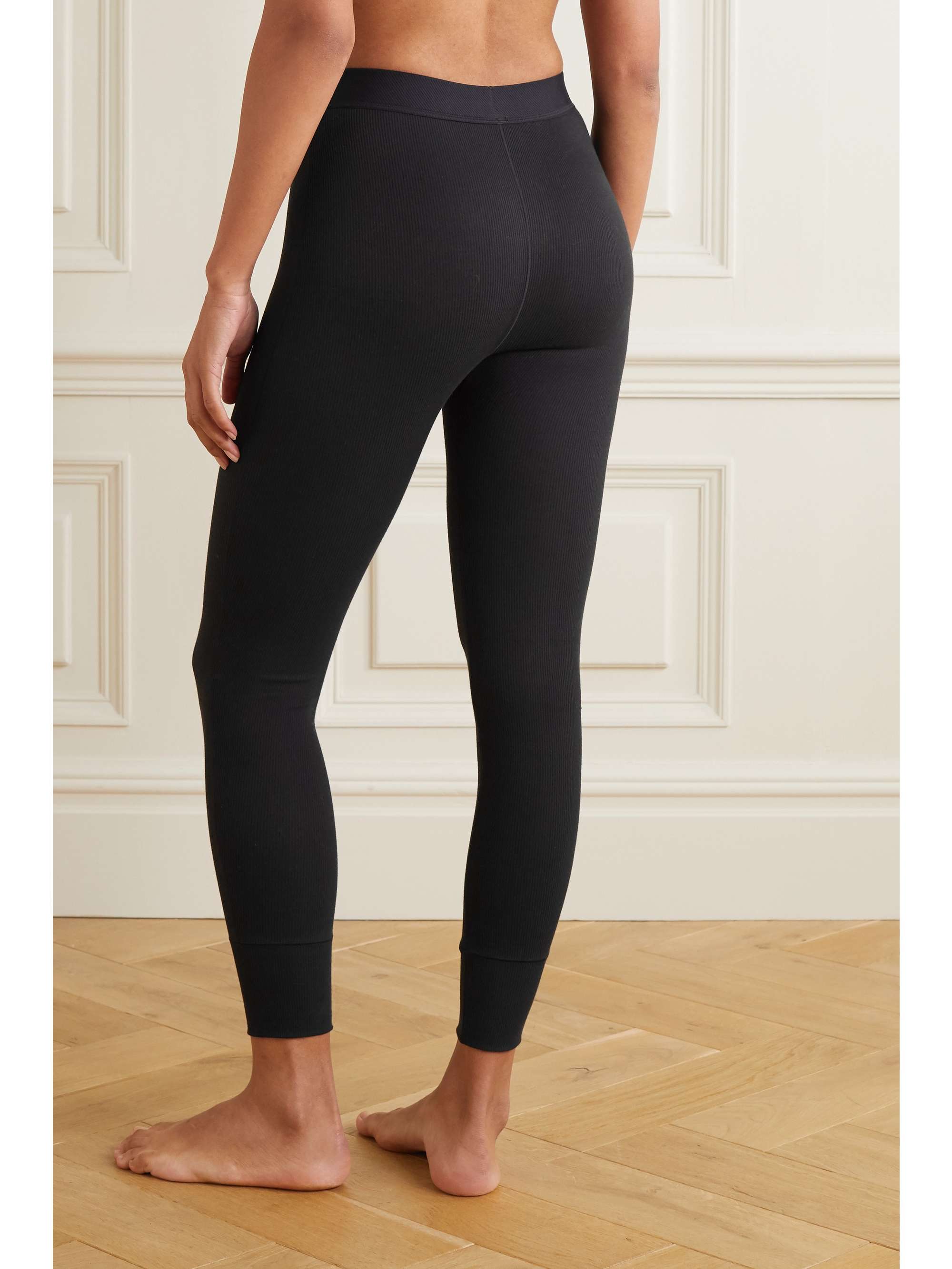 Thermal ribbed cotton-blend leggings view