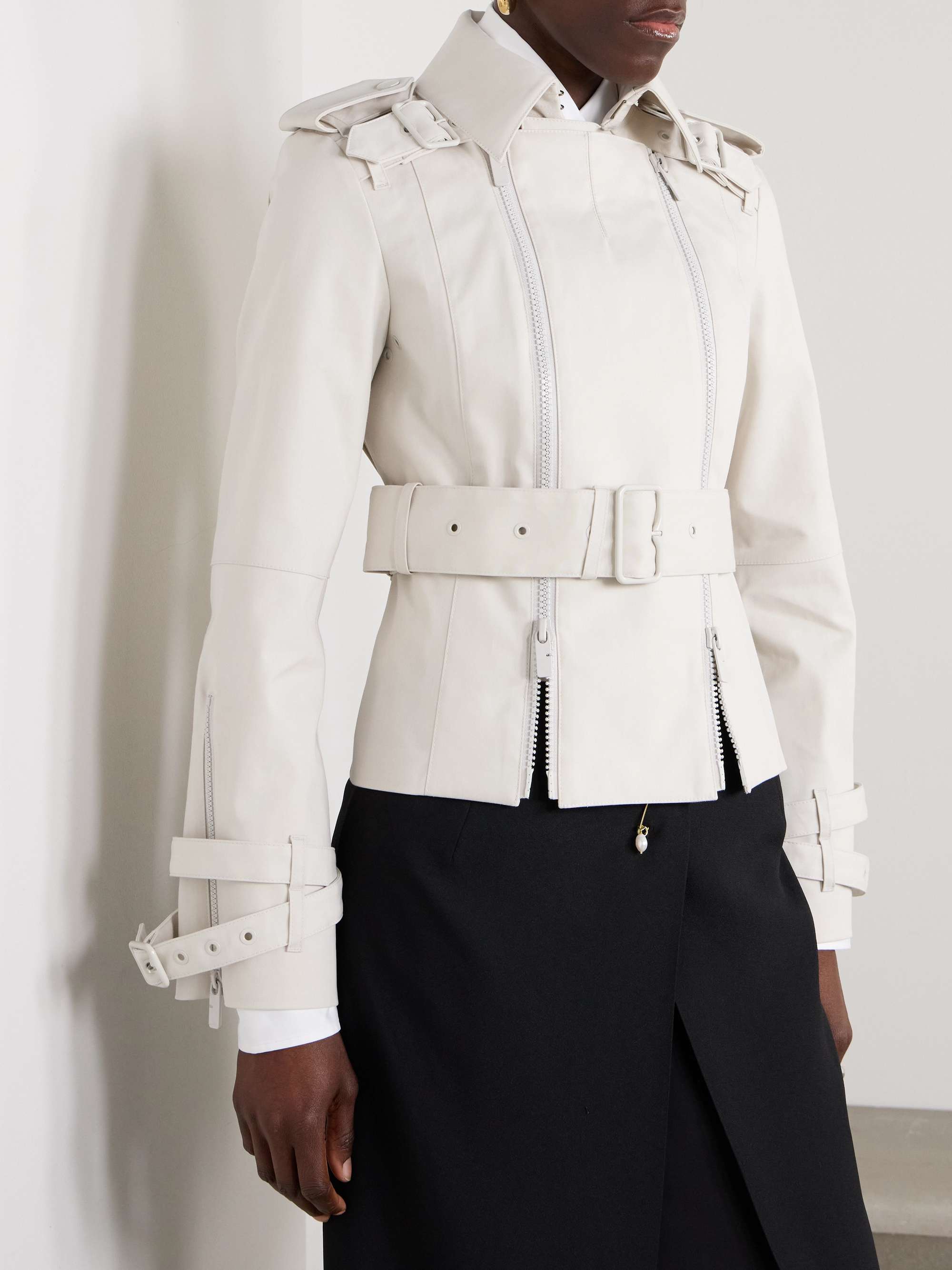 Belted cotton-canvas jacket view