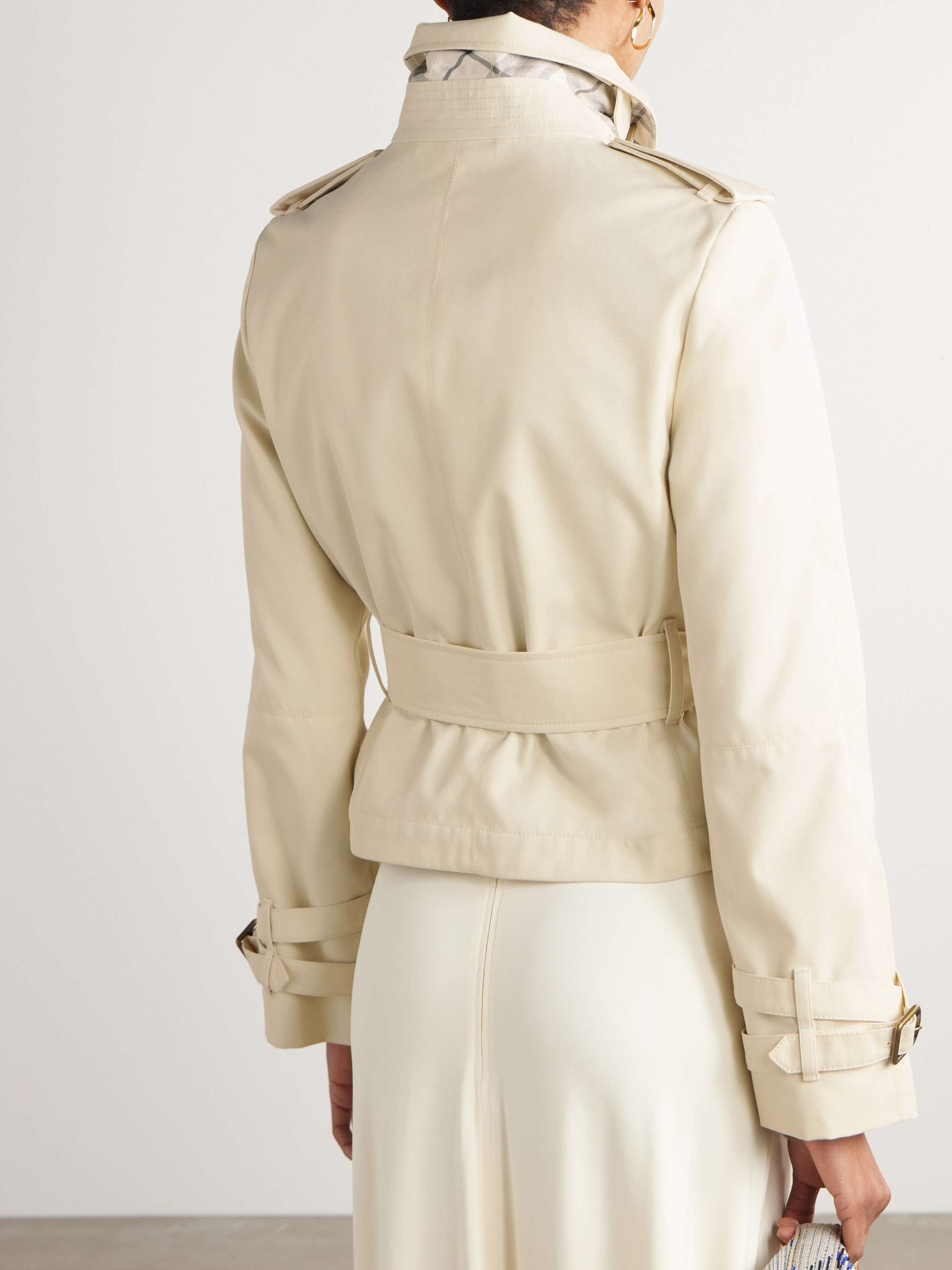Double-breasted belted gabardine jacket view