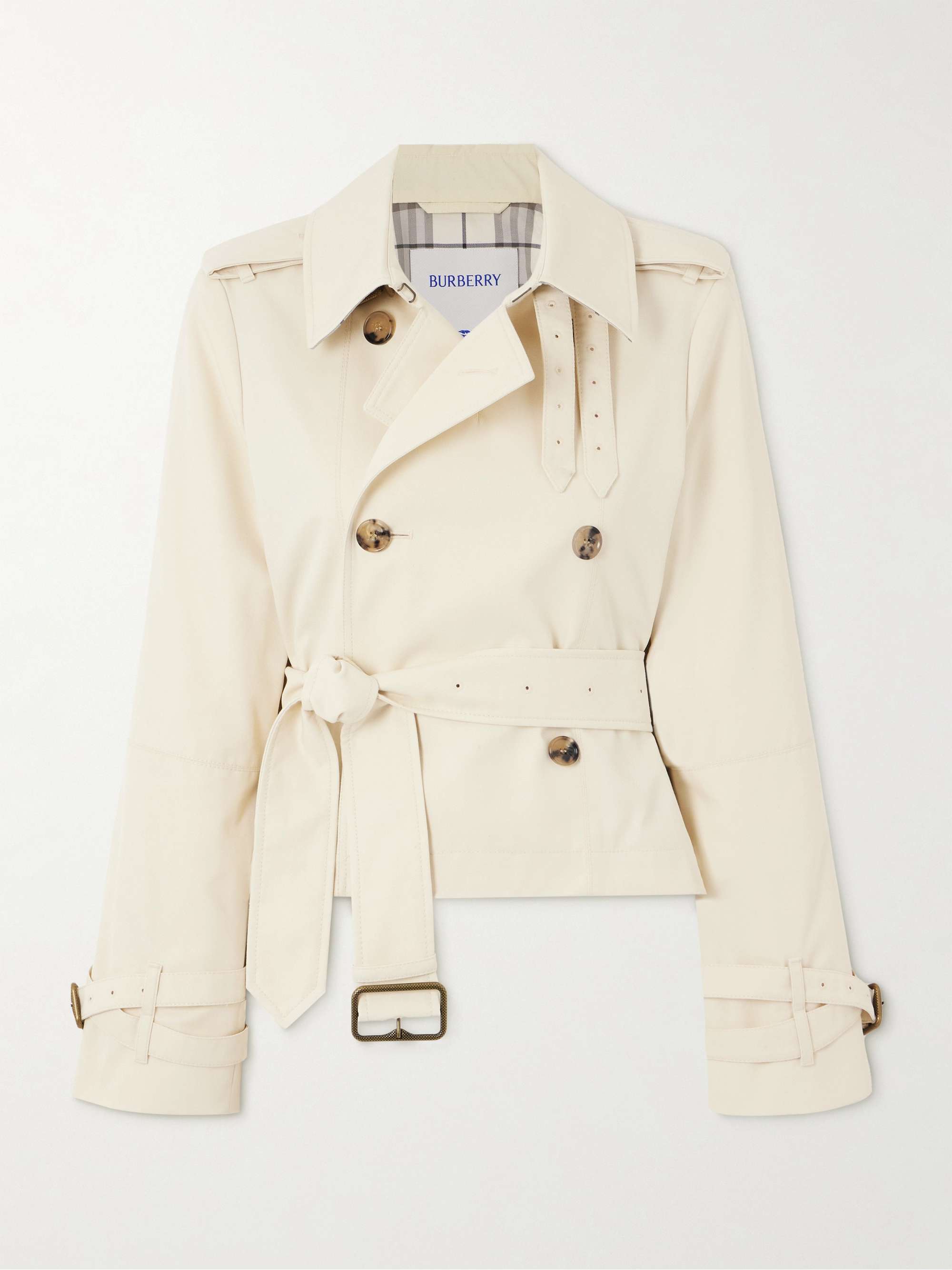 Double-breasted belted gabardine jacket view