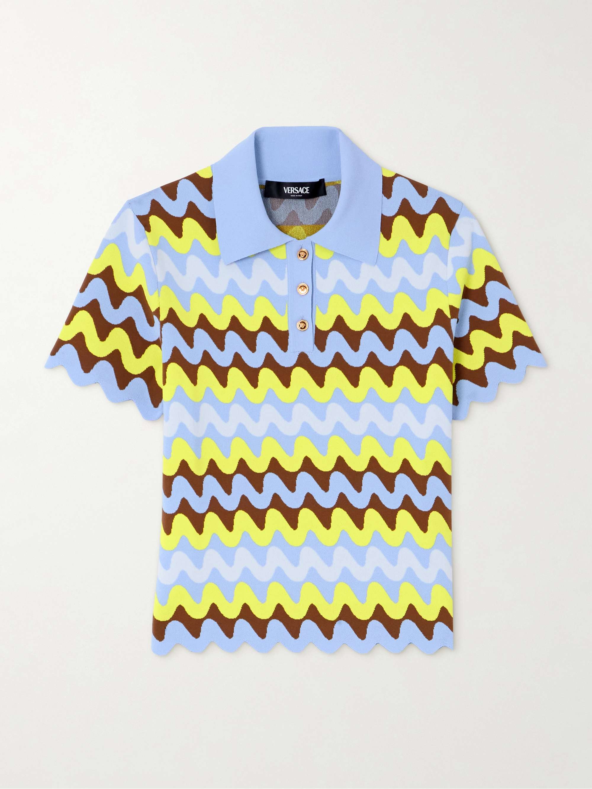 Striped knitted polo sweater view