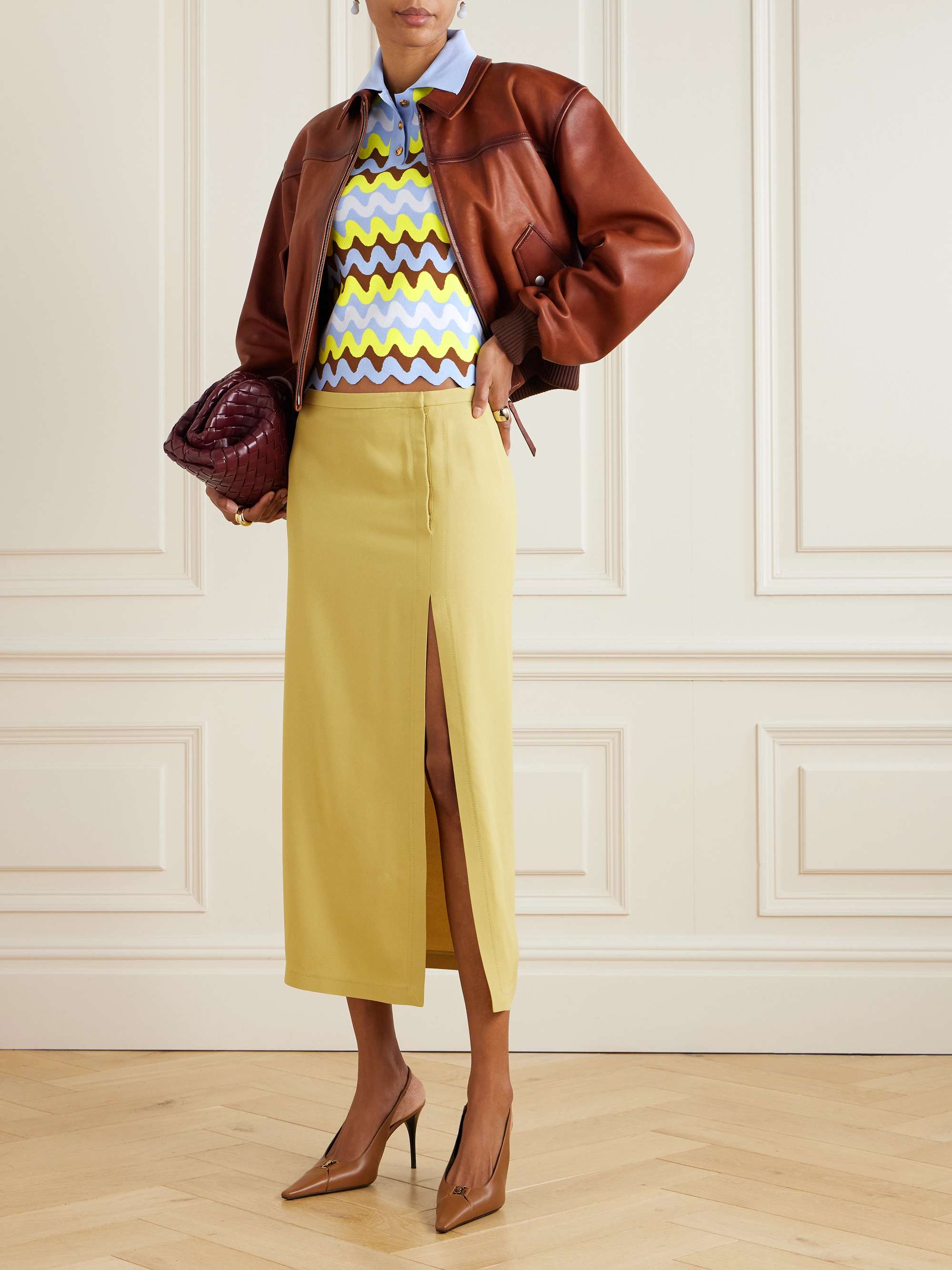 Striped knitted polo sweater view