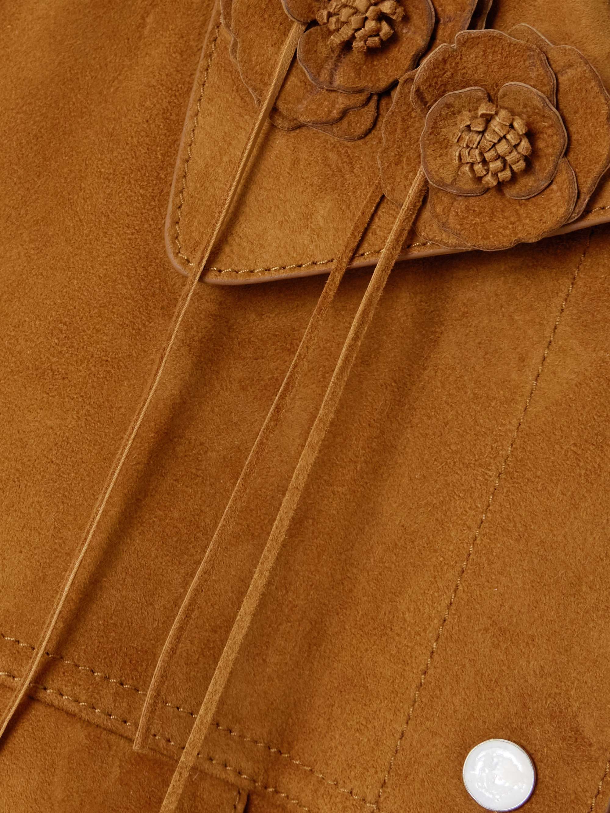 Appliquéd suede jacket view